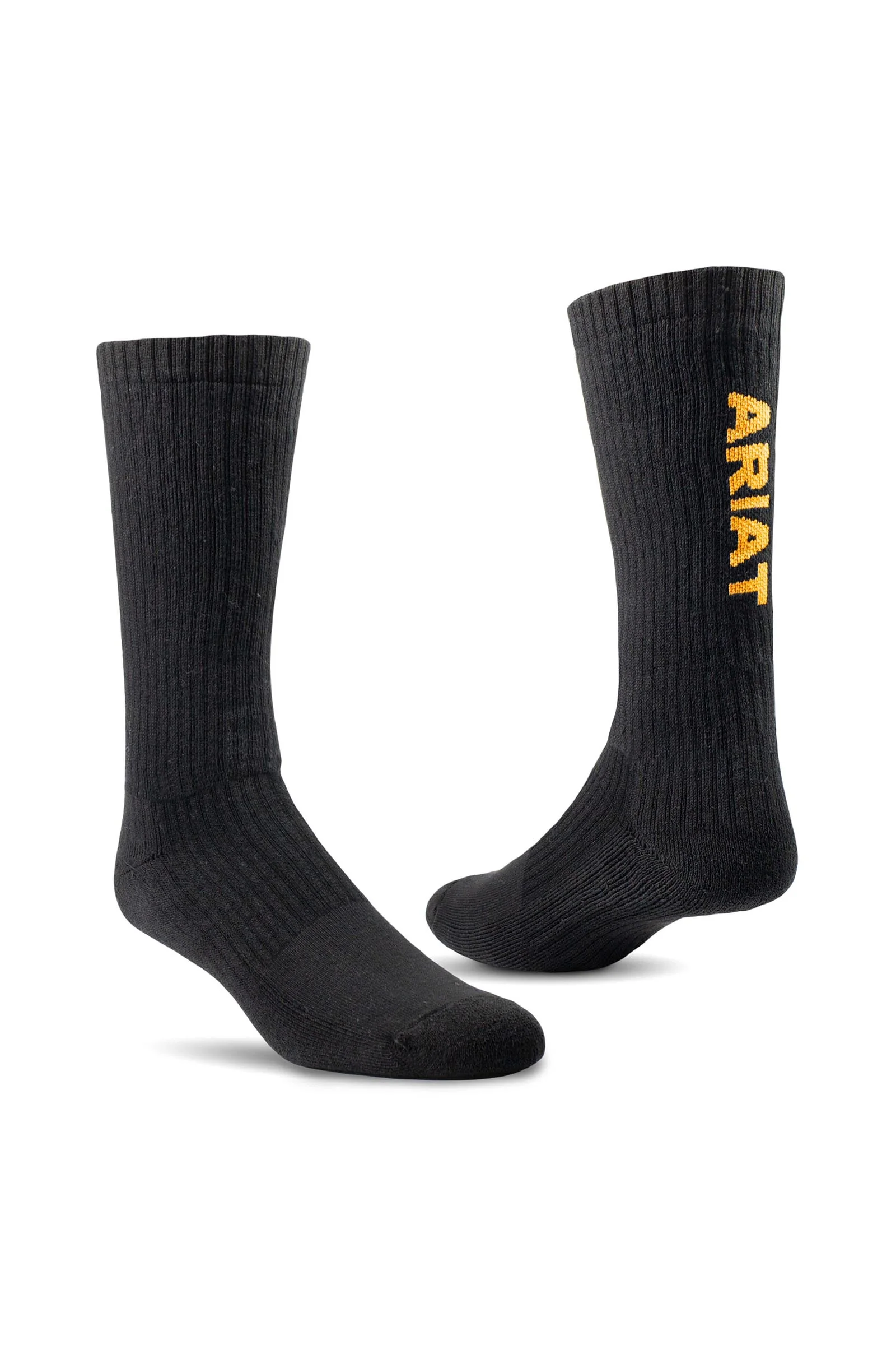 Adults Premium Ringspun Cotton Mid Calf Work Sock 3 Pair Pack Black XL