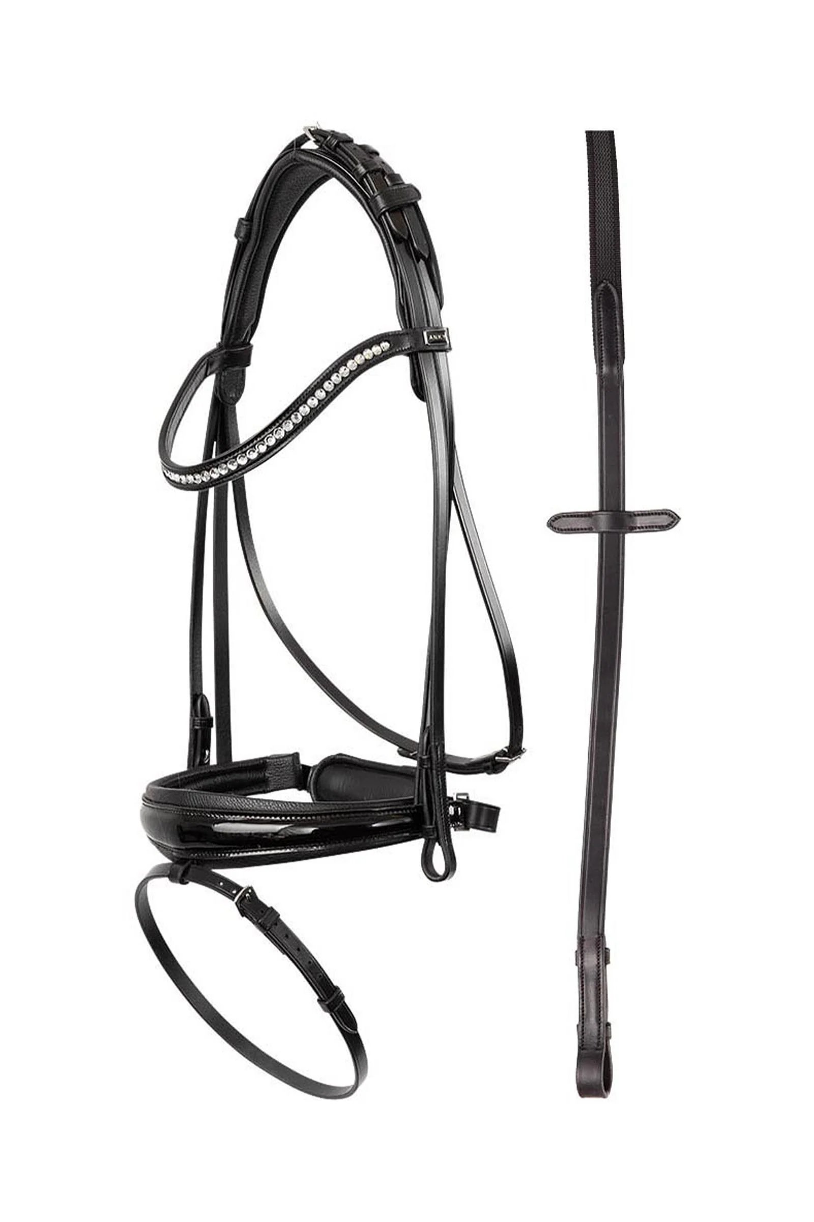 ANKY Anatomic Bridle With Crown Buckle & Reins Black F