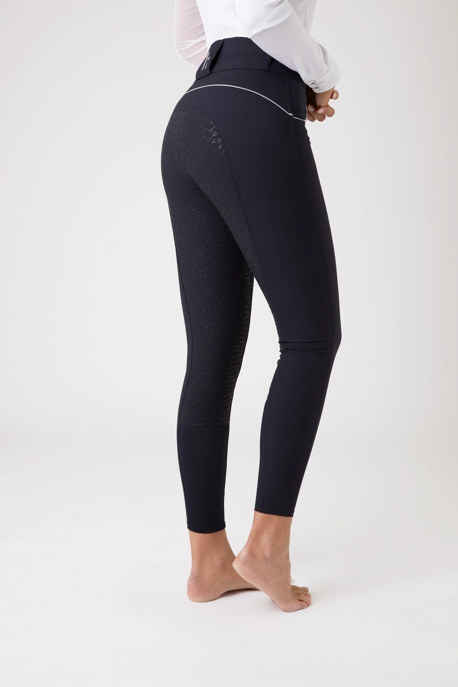 Aubrey Women's High Waist Breeches with Silicone Full Seat Dark Navy 6