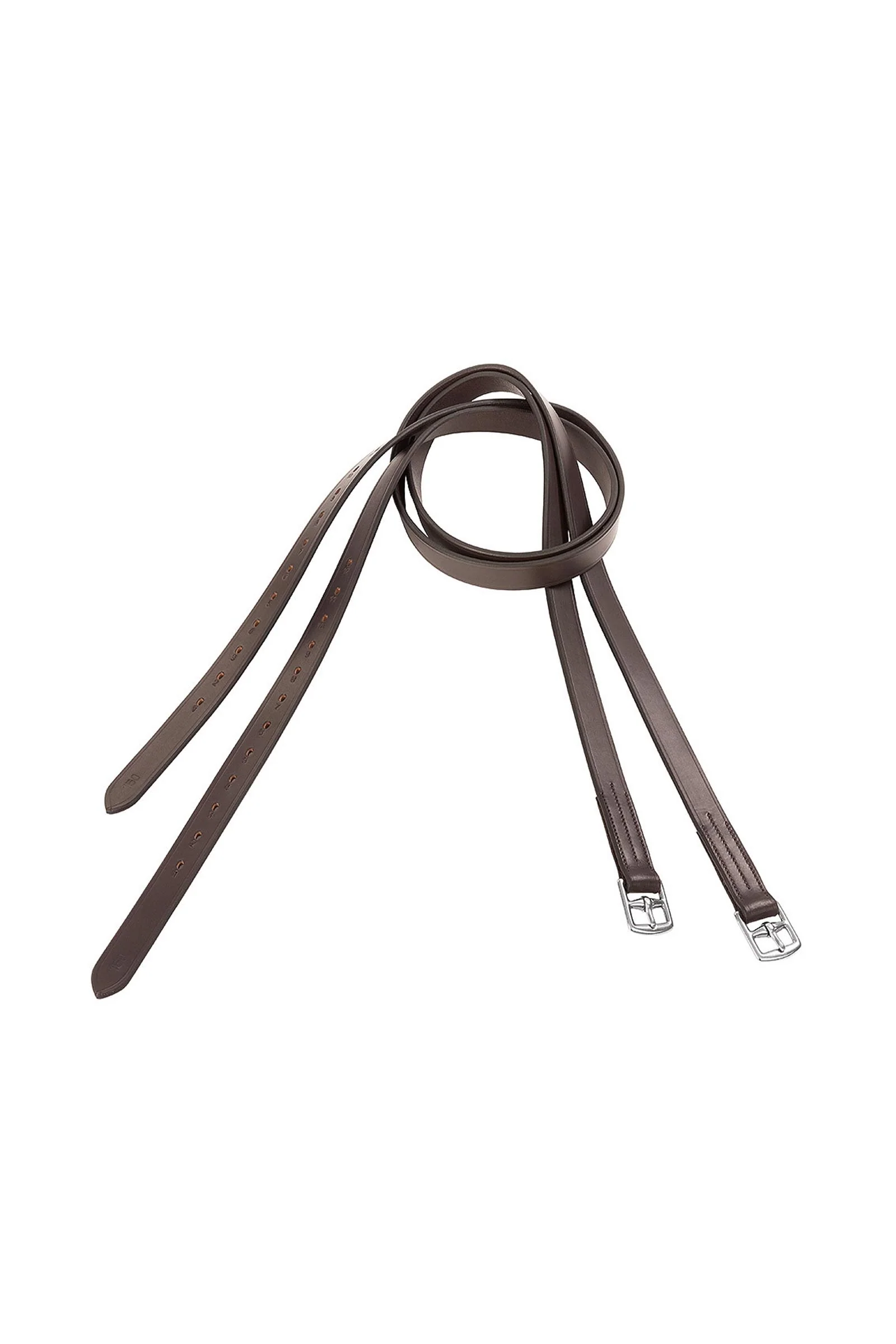 Basic Stirrup Leathers With Oval Holes Brown 55"