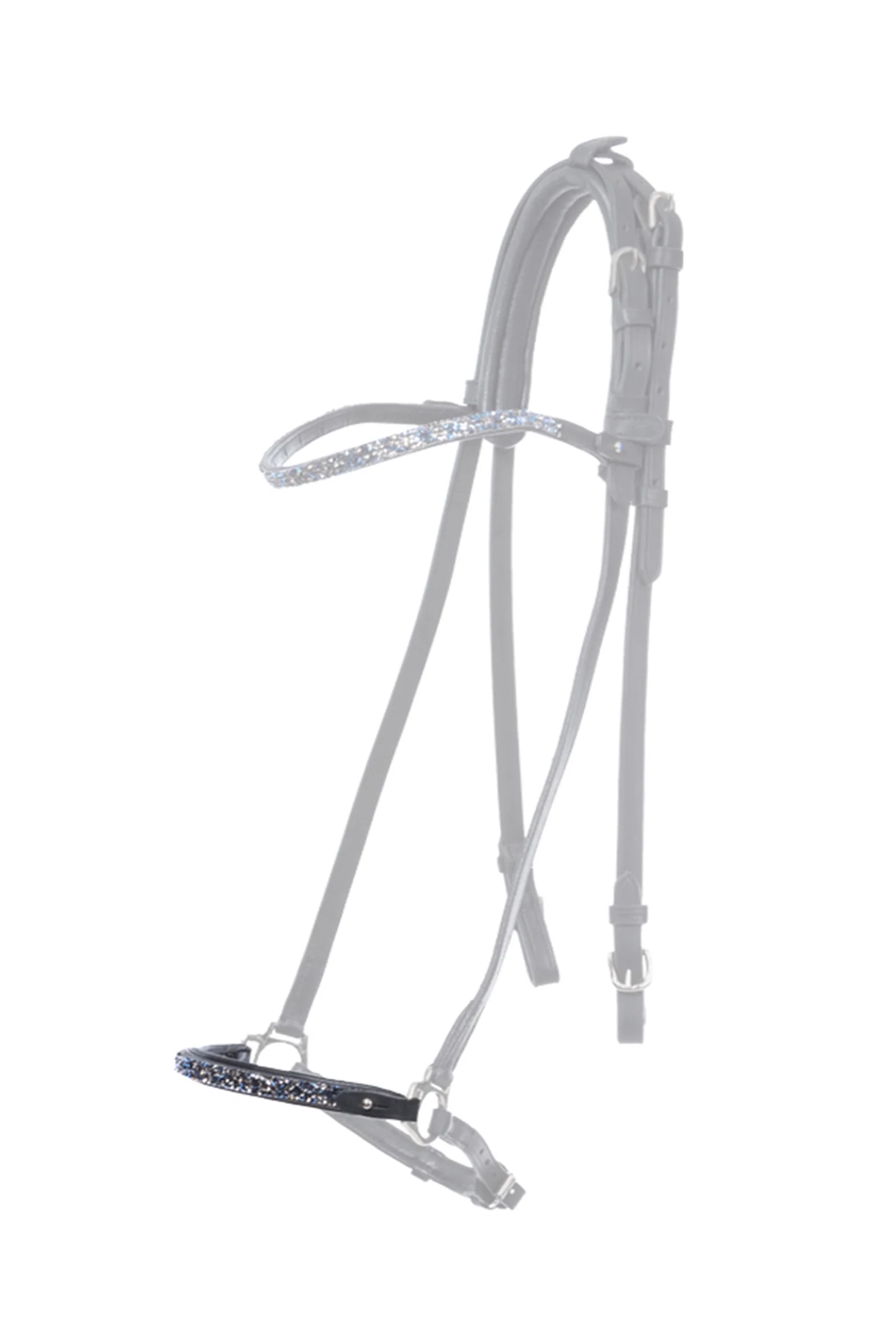 Blár Dropped Noseband Piece for Kjartan Icelandic Bridle Black/Blue S