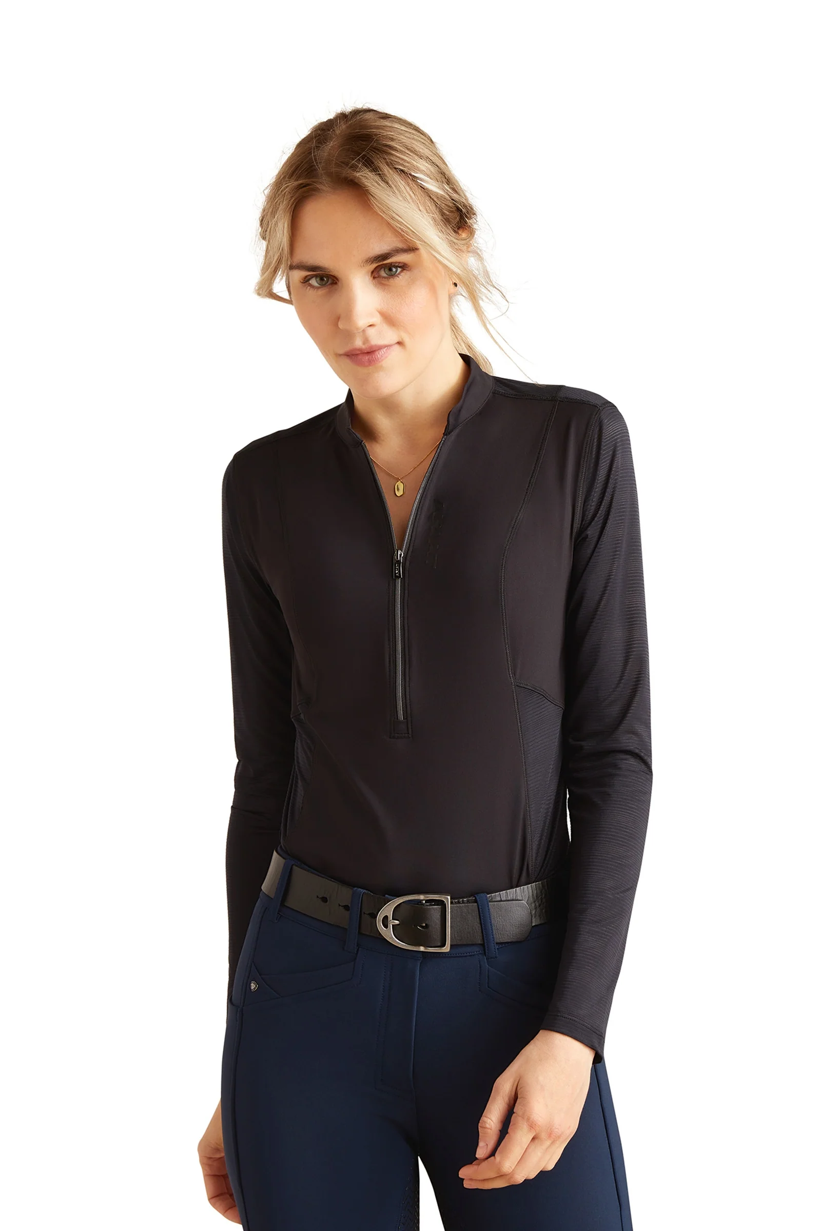 Breathe Women's 1/4 Zip Long Sleeve Baselayer Black XL