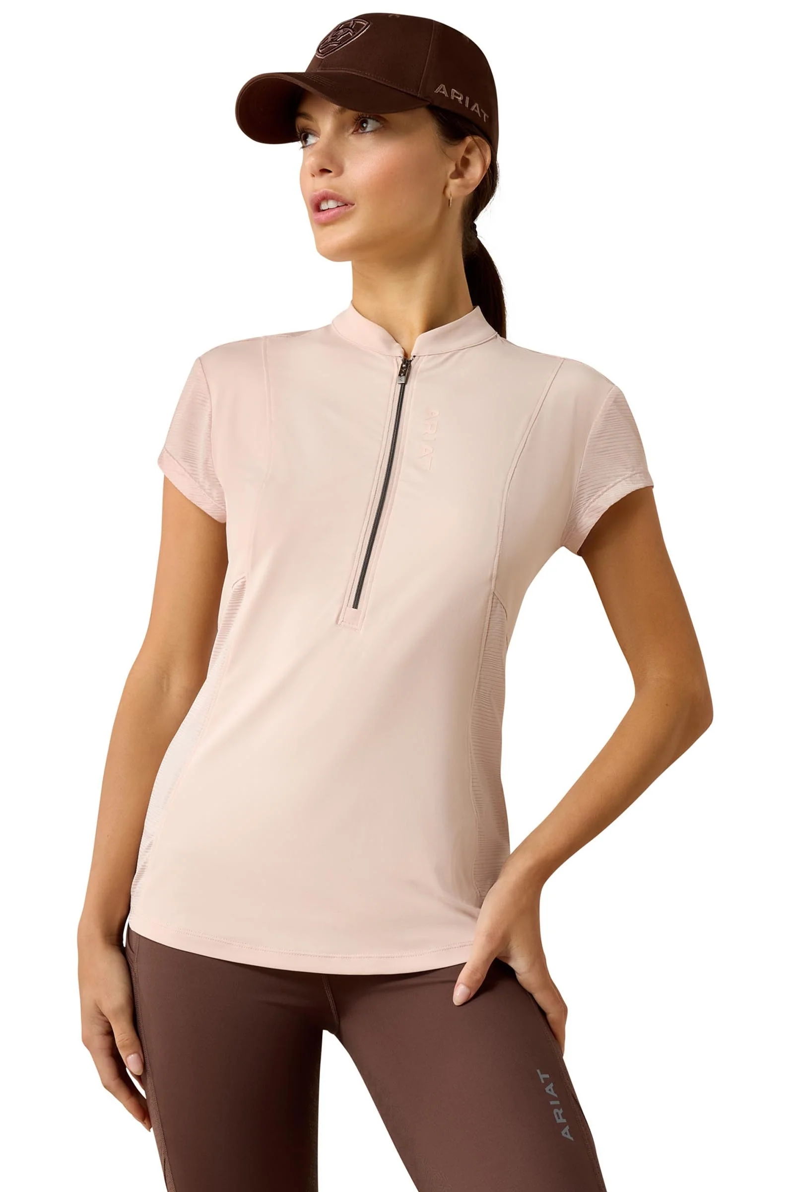 Breathe Women's Baselayer With 1/2 Zip Sepia Rose M