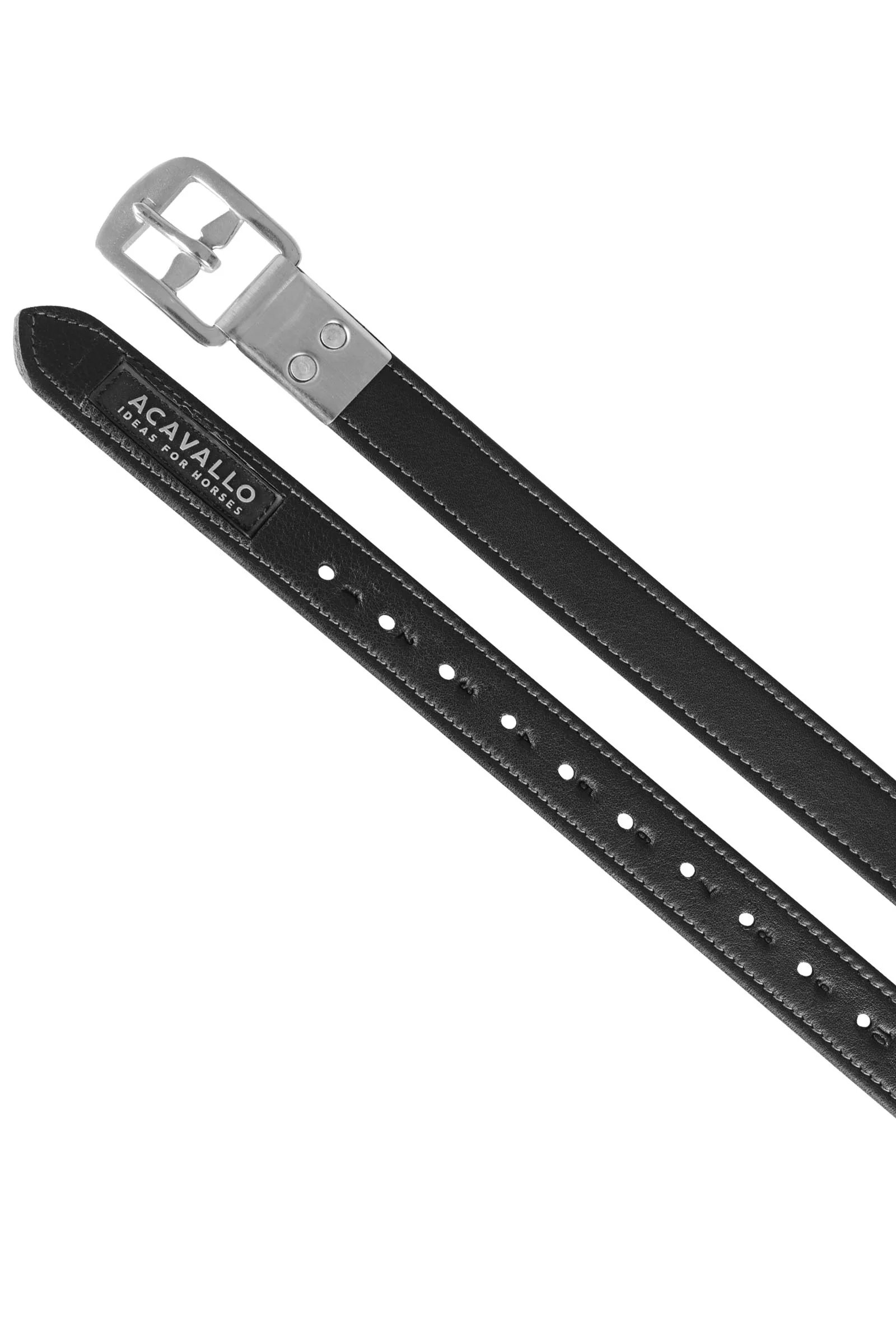 Calfskin Stirrup Leathers With Encased Buckle Black 63"