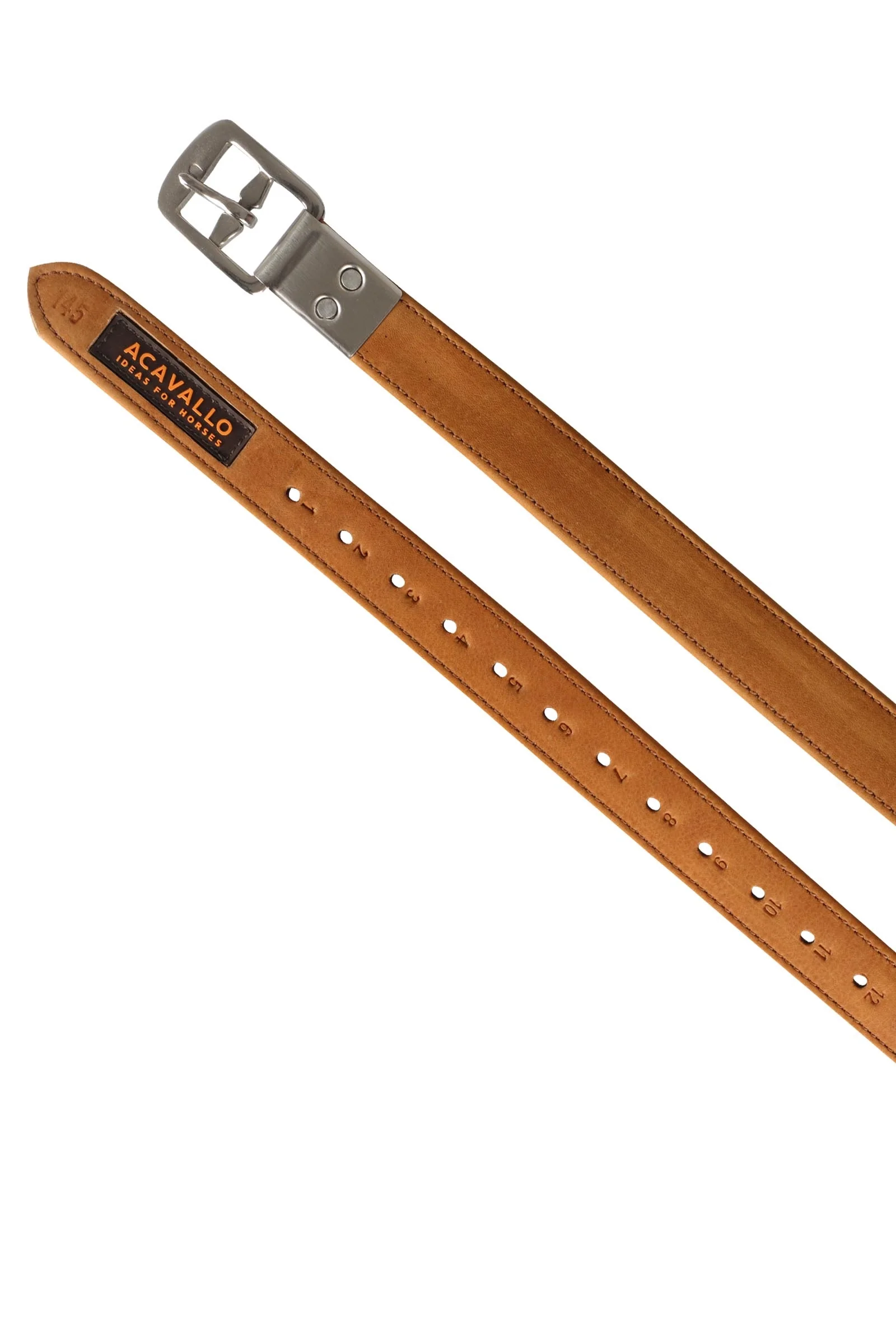 Calfskin Stirrup Leathers With Encased Buckle Cognac 63"