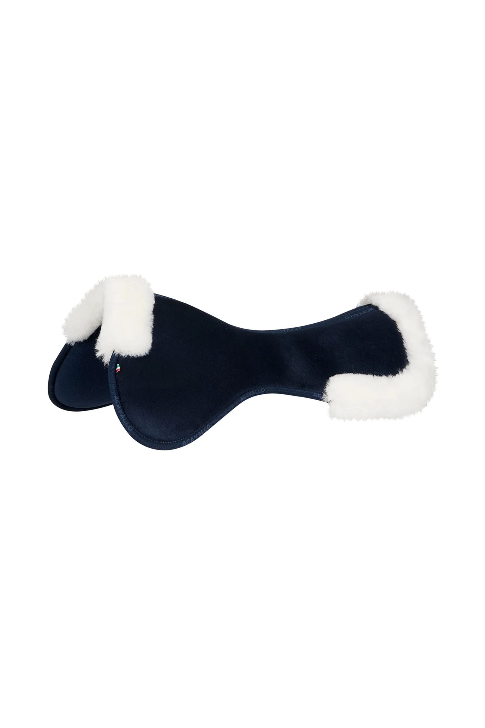 Close Contact Memory Foam Halfpad with Sheepskin Blue/White One Size