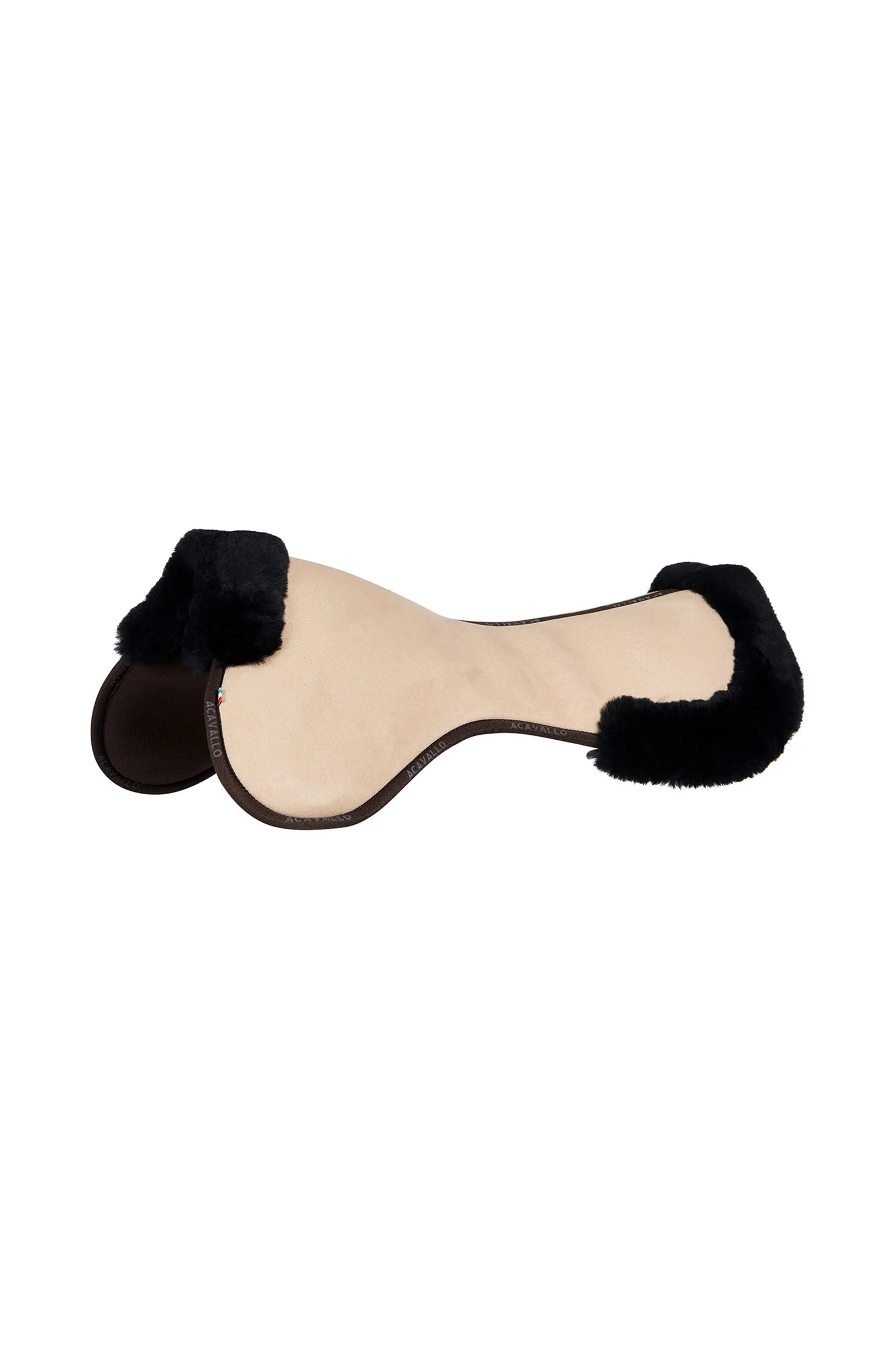 Close Contact Memory Foam Halfpad with Sheepskin Light Brown/Black One Size