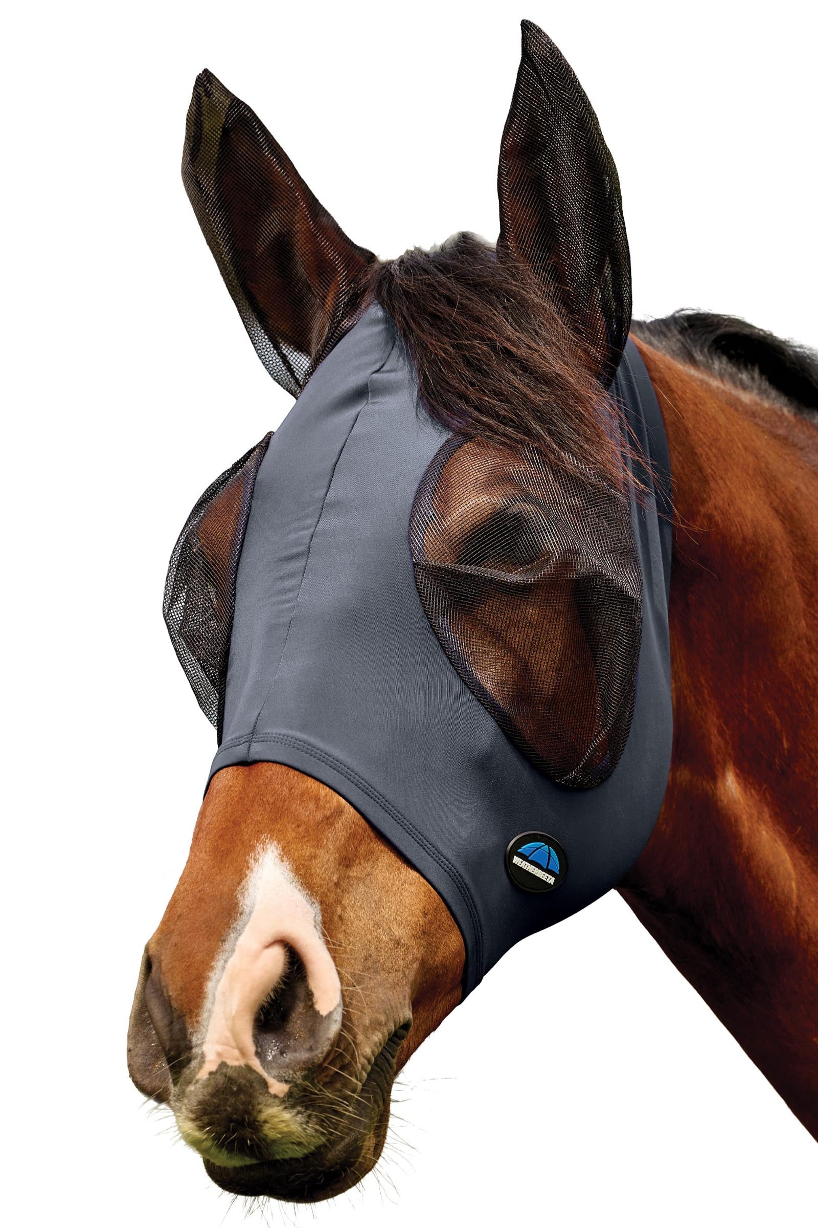 Comfitec Deluxe Stretch Fly Mask With Ears Charcoal/Black S