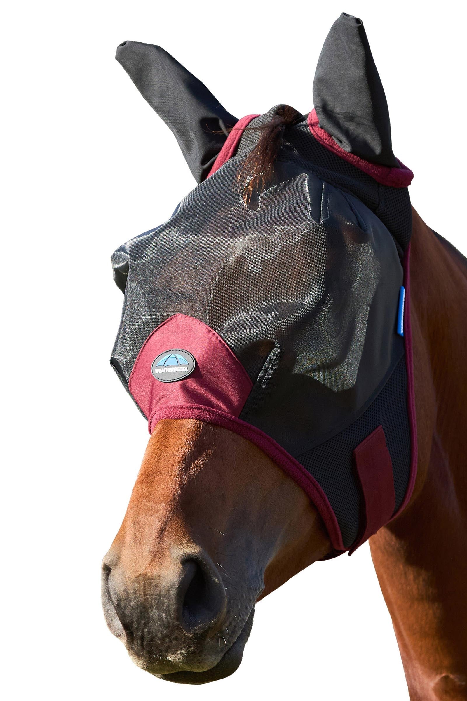 Comfitec Fine Mesh Fly Mask With Ears Black/Burgundy M