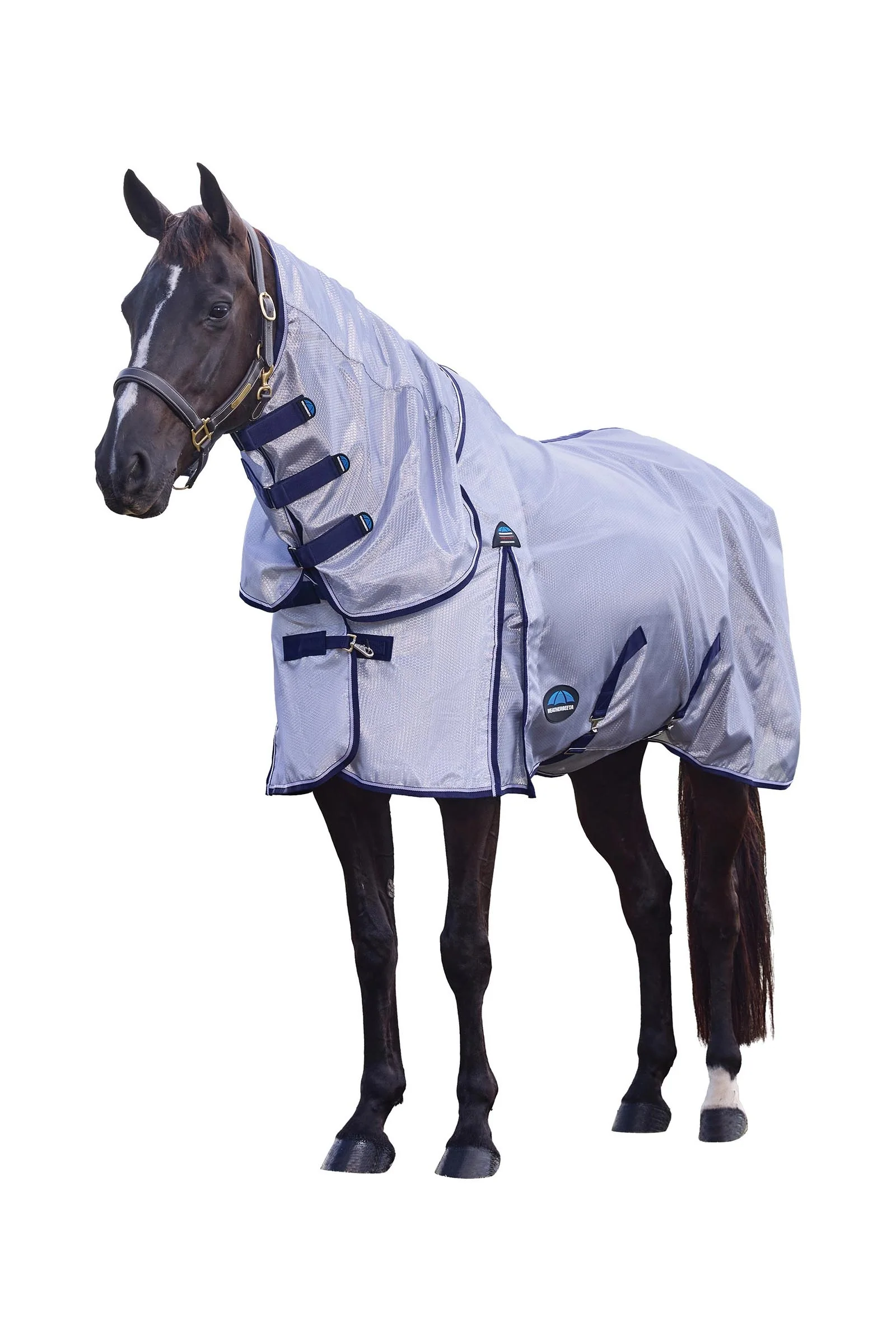 Comfitec Hexi Shield Fly Sheet Combo W. Fixed Neck, 0g Silver/Navy/White 145