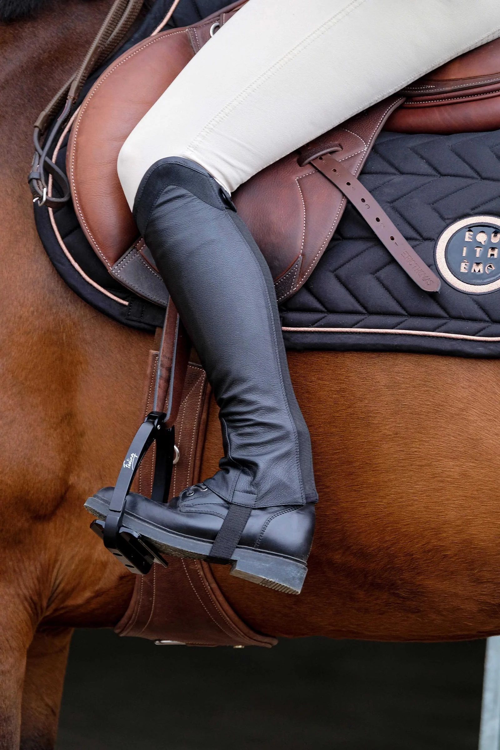 EQUITHÈME Sparkly Half Chaps Black XXS