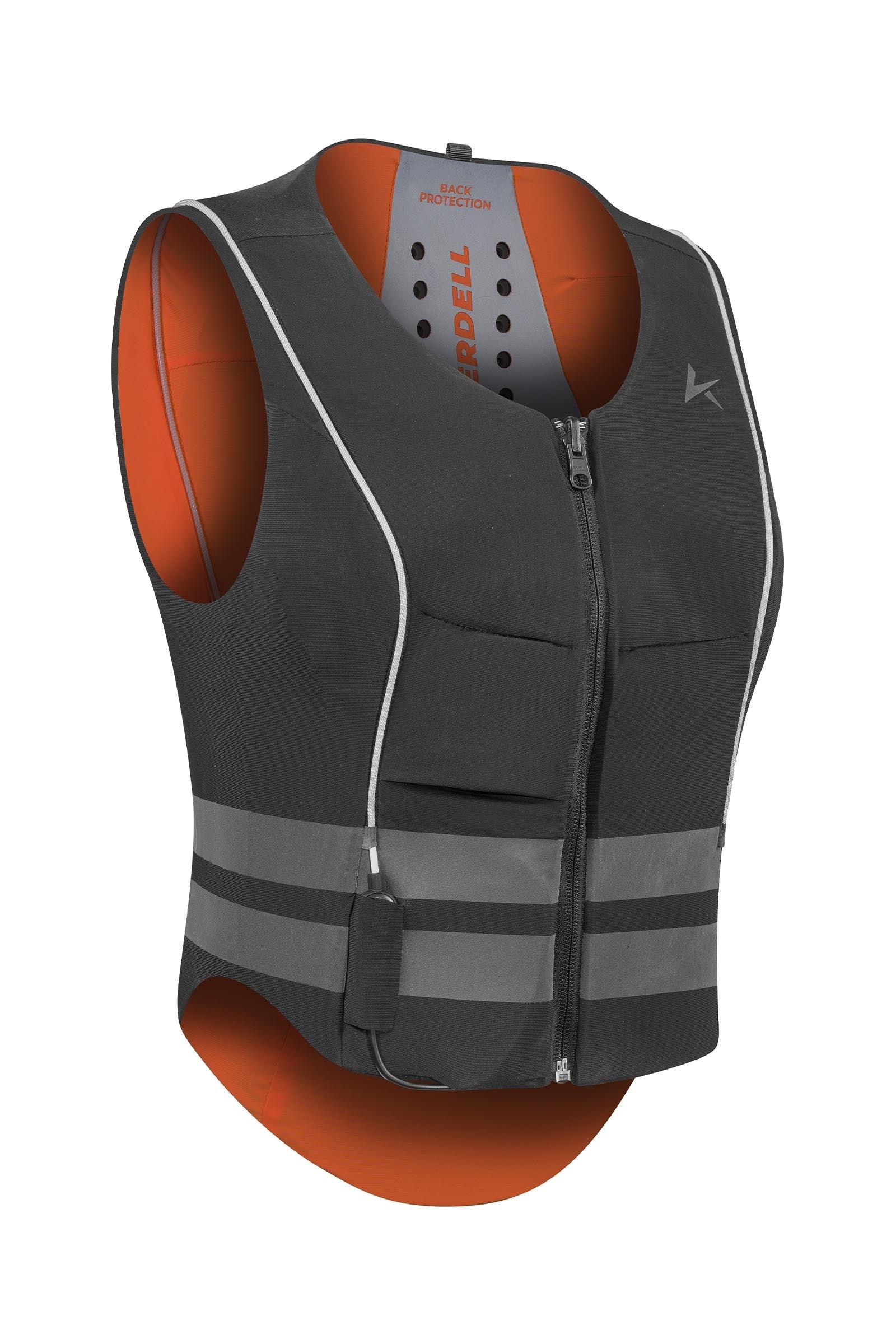 FlexFit High Visibility Ballistic Vest With Back Protector, Reversible Black/ Orange XL