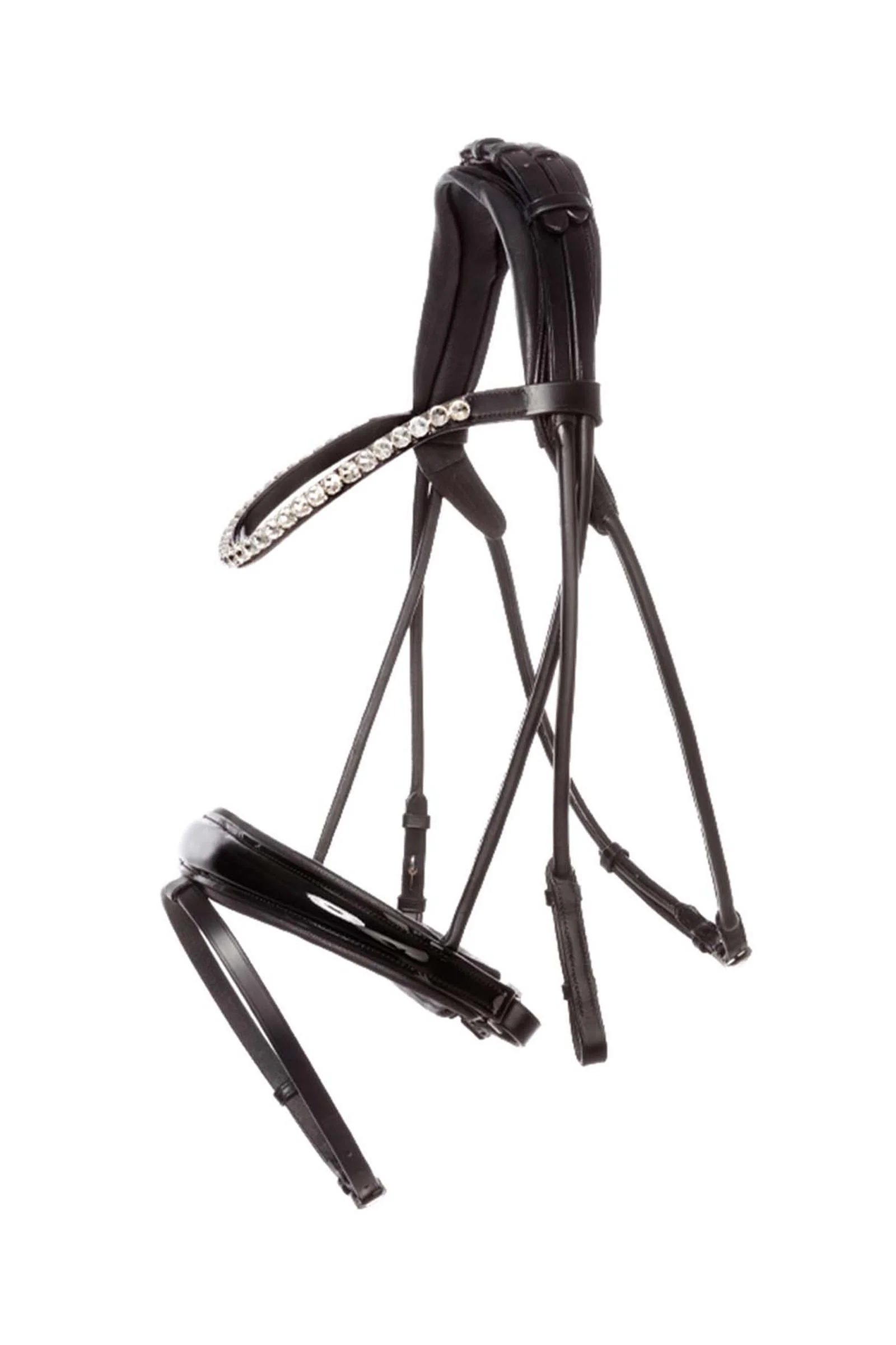 Florina Patent Leather Bridle With Crank Noseband Black-Patent/Black X-Full