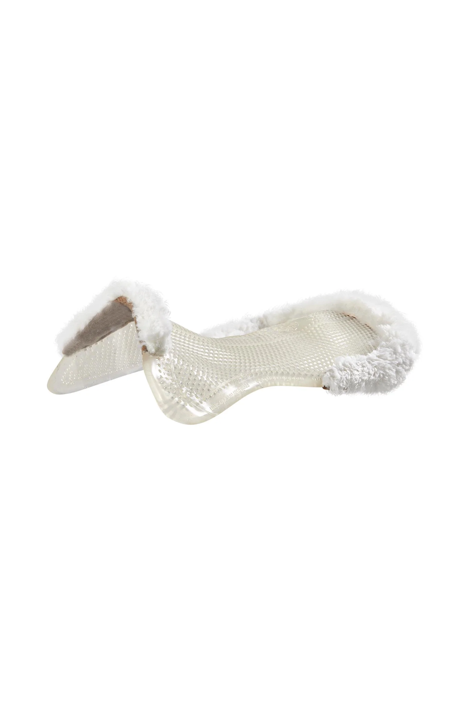 Gel Non Slip Classic Pony With Sheepskin 1/2 Cut-Out Flat Transparent/White M