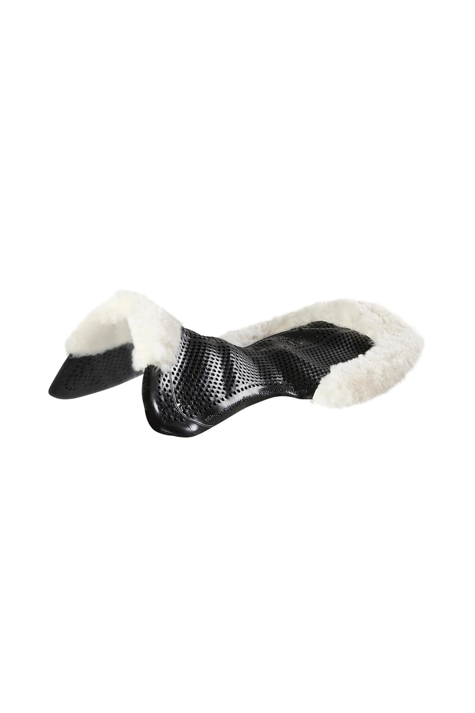 Gel Non Slip Classic With Faux Sheepskin Cut-Out Flat Black/Natural M