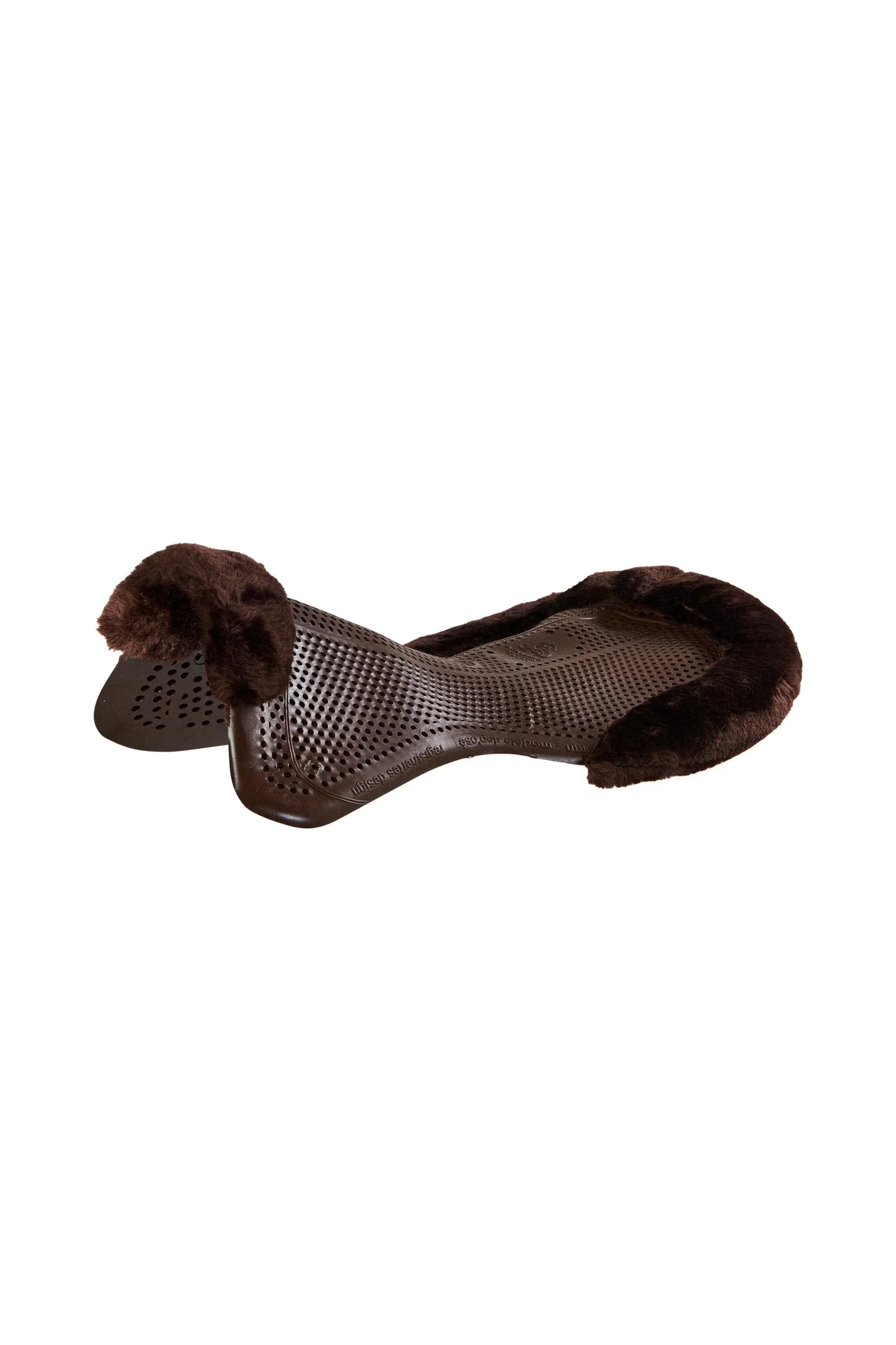 Gel Non Slip Classic With Faux Sheepskin Cut-Out Flat Brown/Brown M