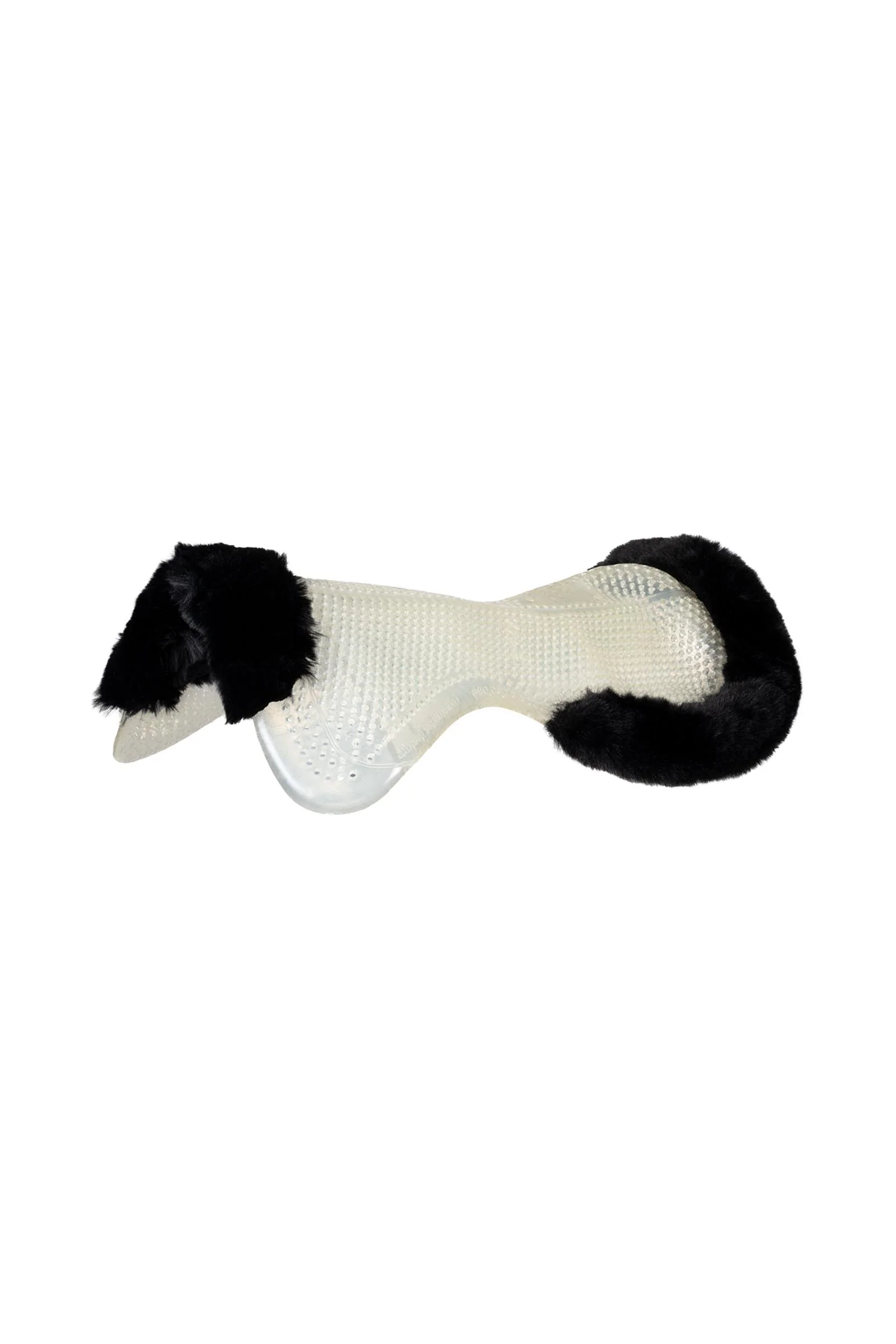 Gel Non Slip Classic With Faux Sheepskin Cut-Out Flat Transparent/Black L