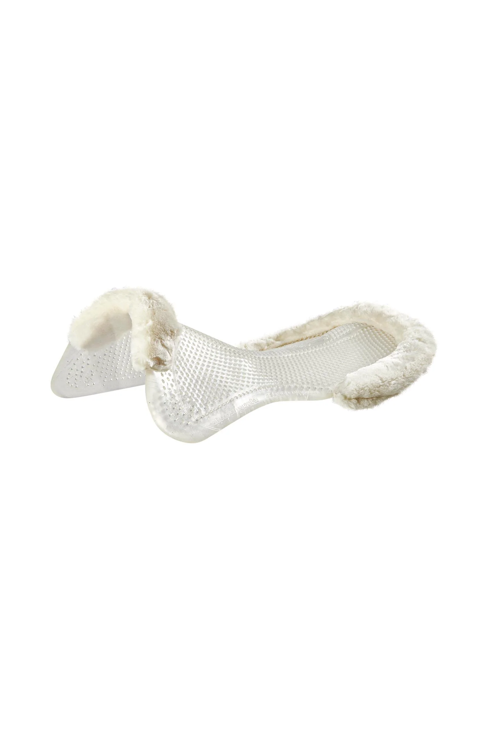 Gel Non Slip Classic With Faux Sheepskin Cut-Out Flat Transparent/Natural L
