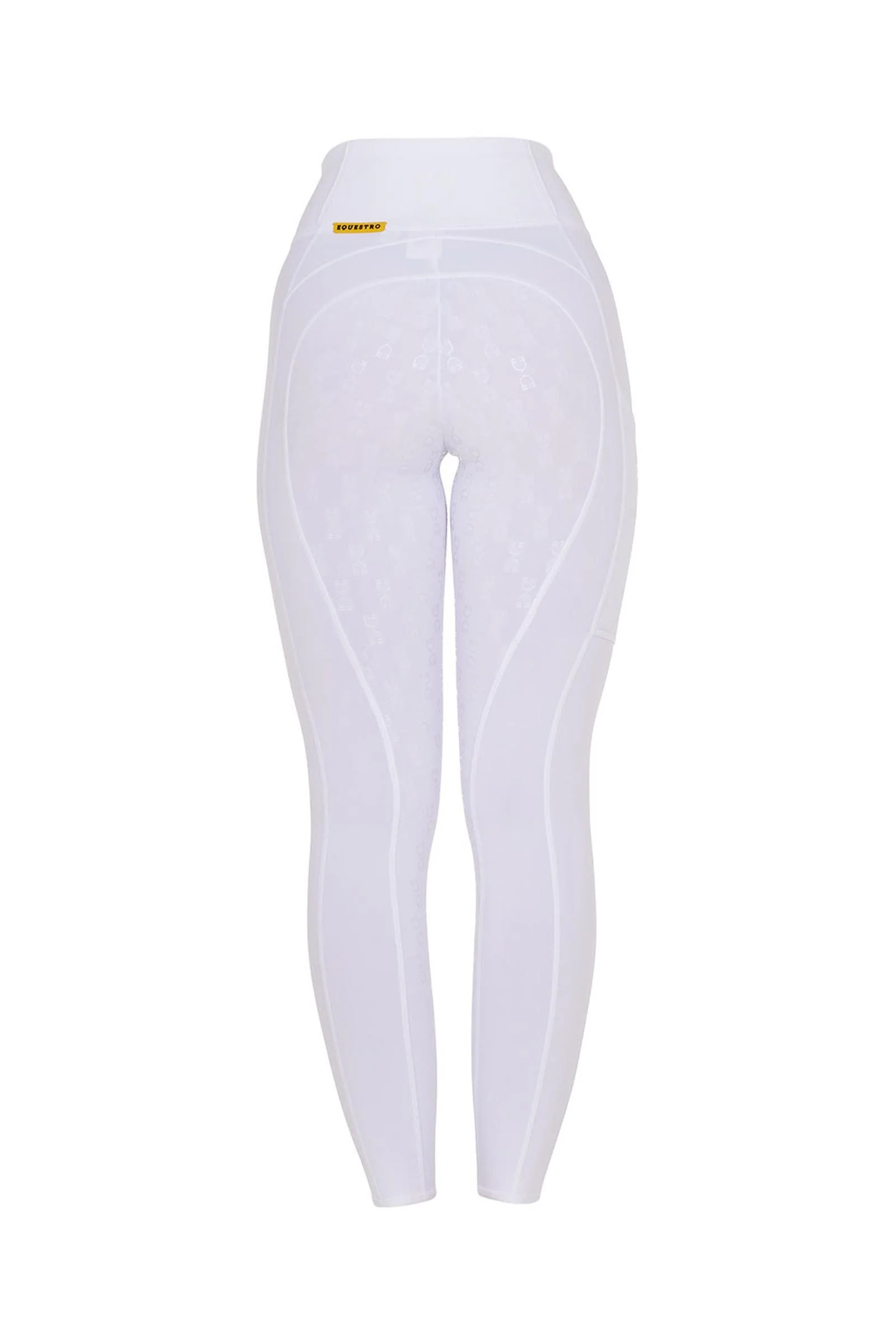 Girls' Slim Fit Full Grip Leggings With Logo White/White 8 years