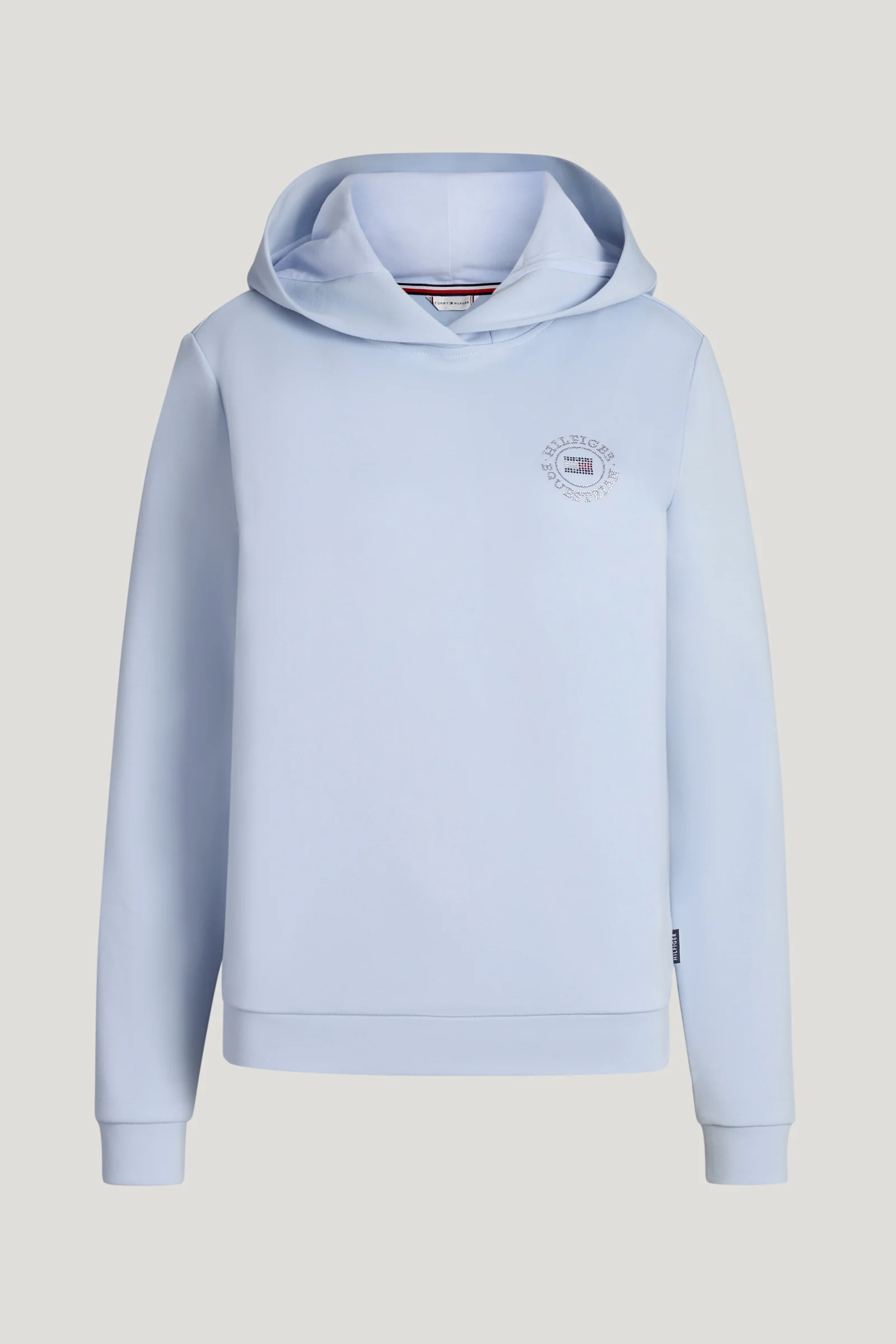 Hollywood Women's Rhinestone Hoodie Sweet Blue L