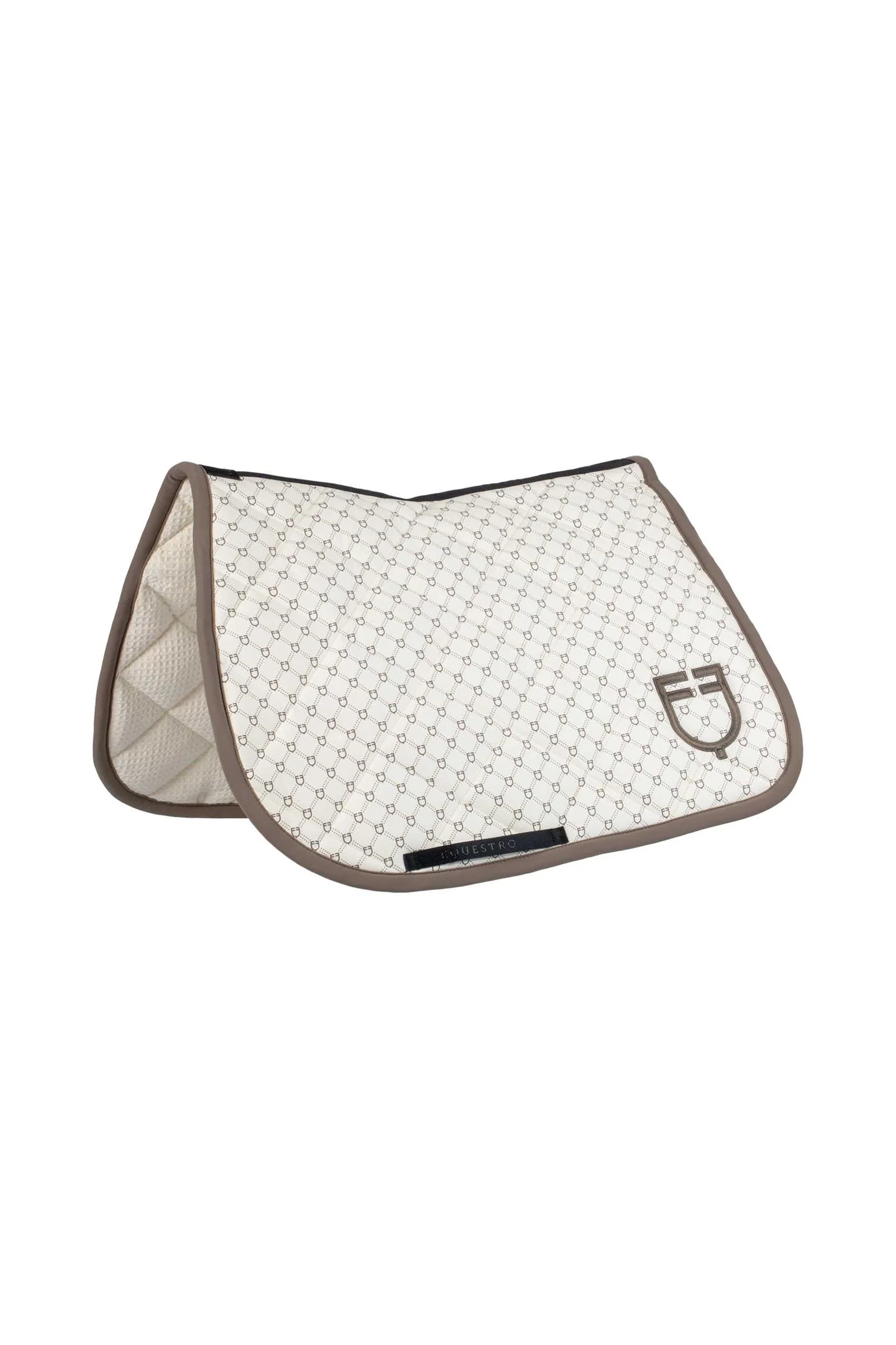 Jumping Saddle Pad With Monogram Print Antique White/Walnut F