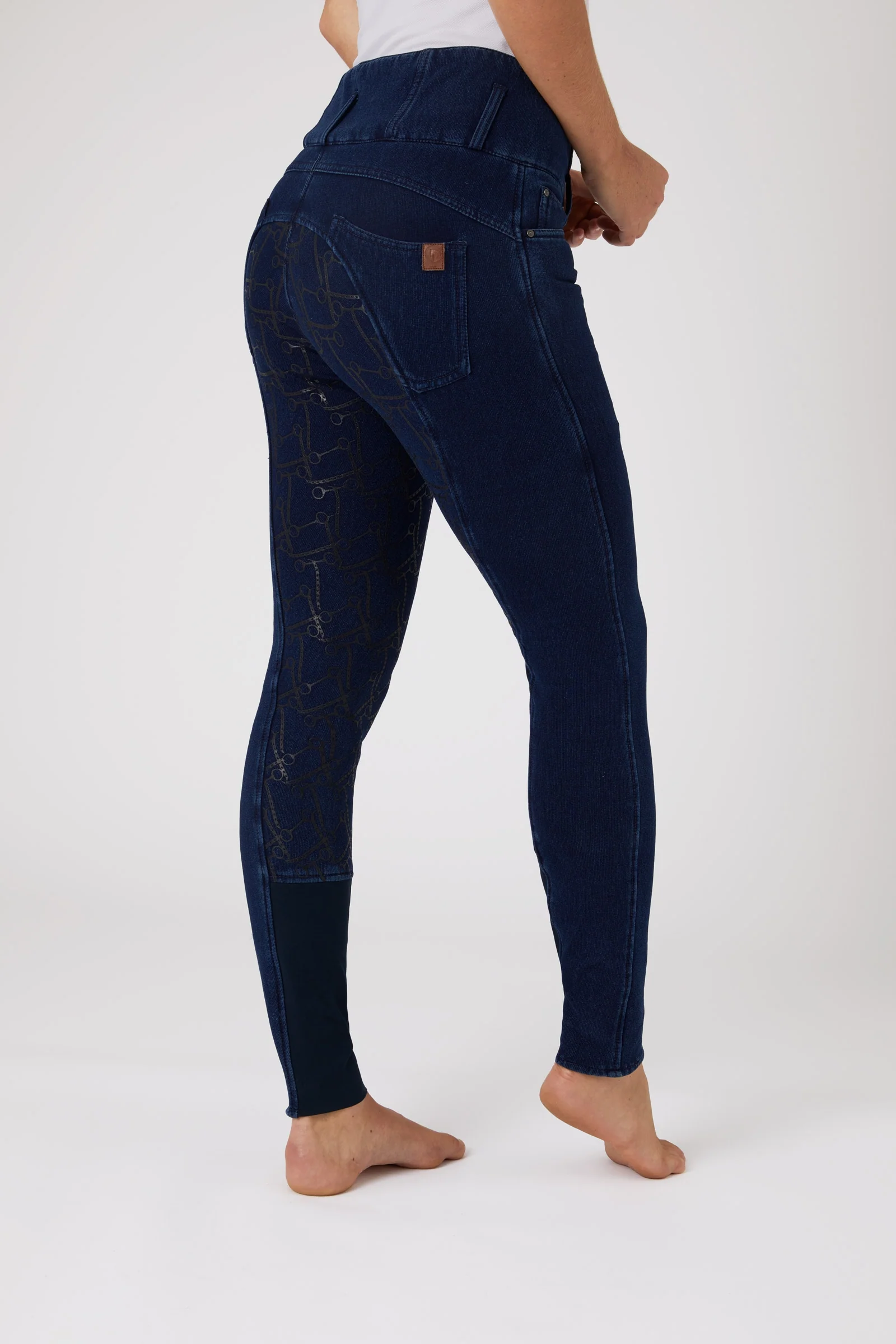 Kacy Women's Denim Thermo Full Seat Breeches Dark Blue 8