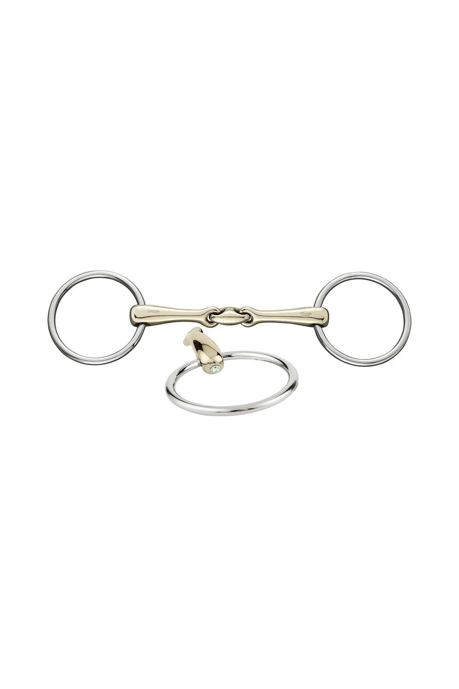 KK Ultra Snaffle Bit, Double Jt. 16mm, Sensogan, W. Crystals LGR 135 mm