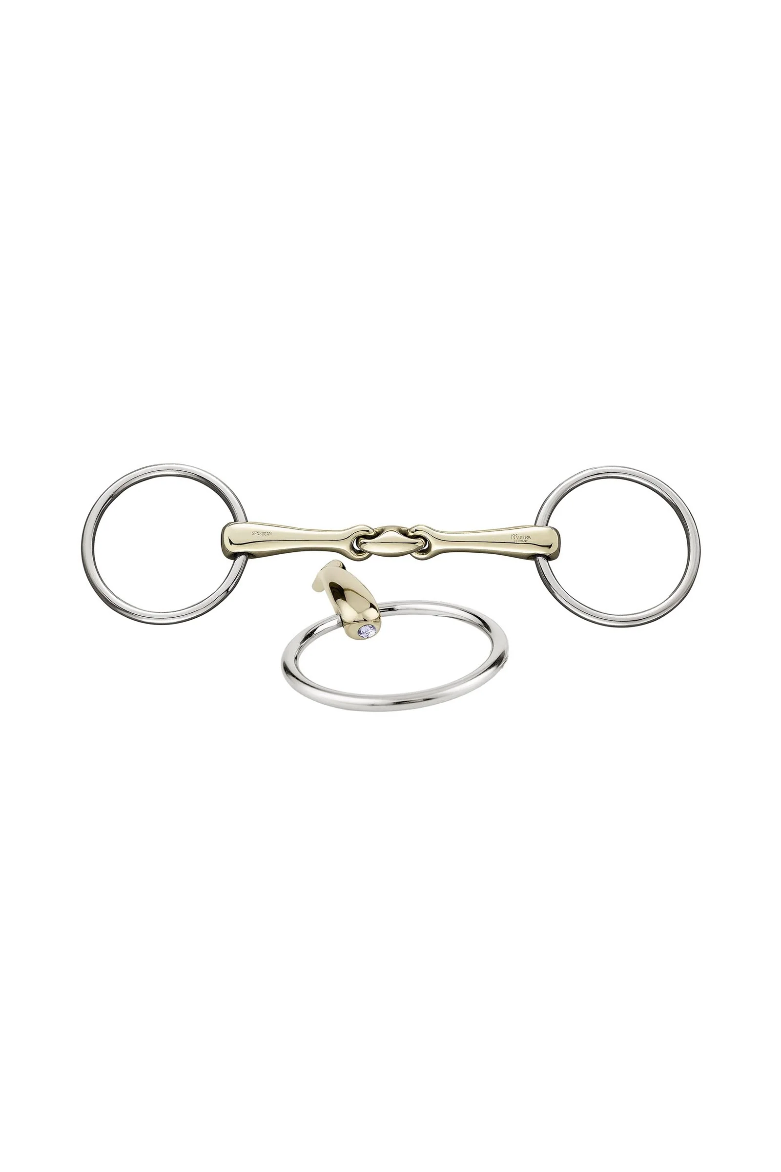 KK Ultra Snaffle Bit, Double Jt. 16mm, Sensogan, W. Crystals LPU 135 mm