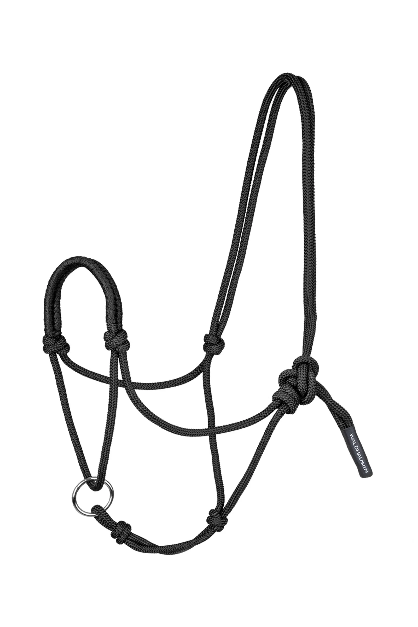 Knotted Halter With Movable Ring Black P