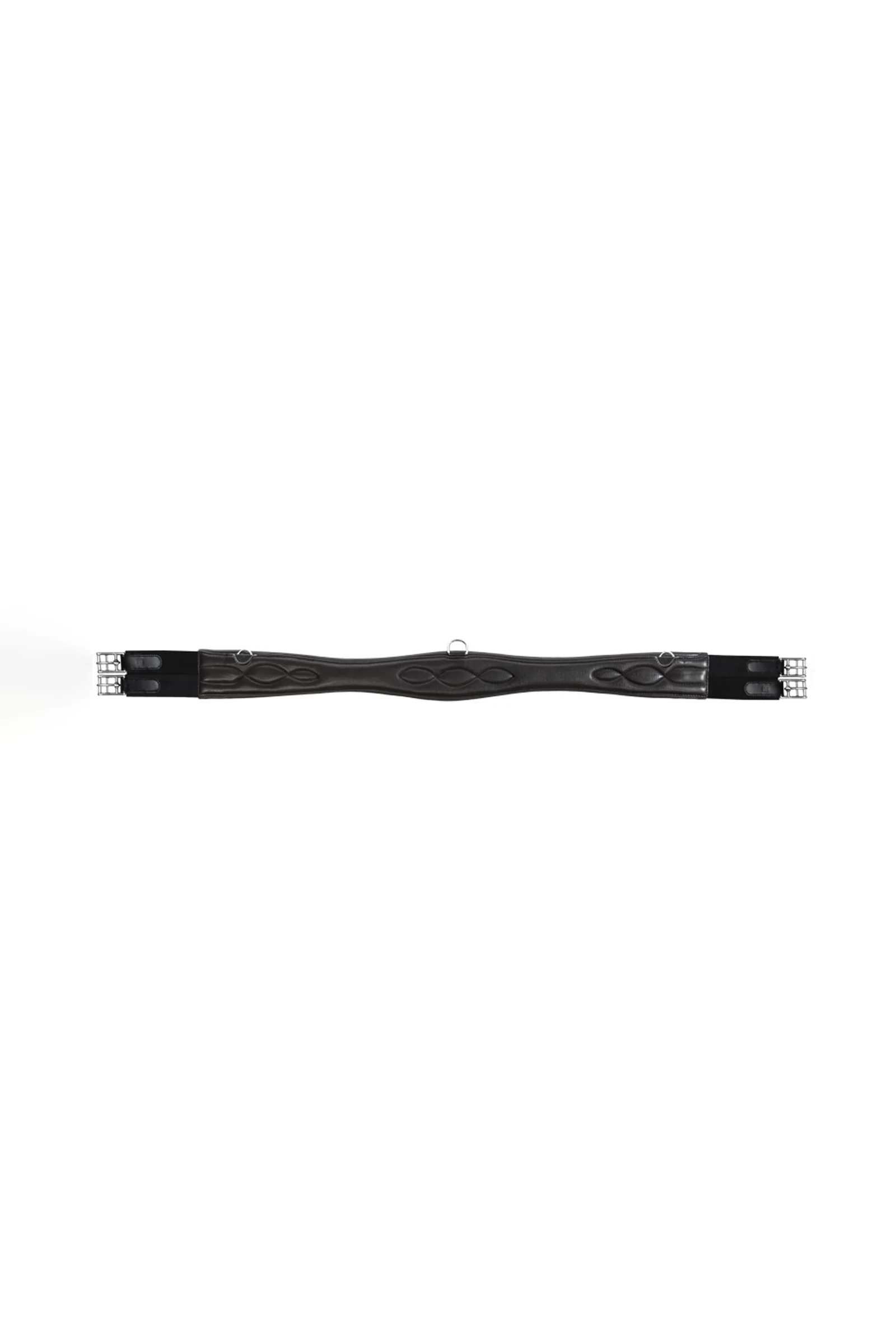 Leather girth Soft, with elasticated inserts Black 51"