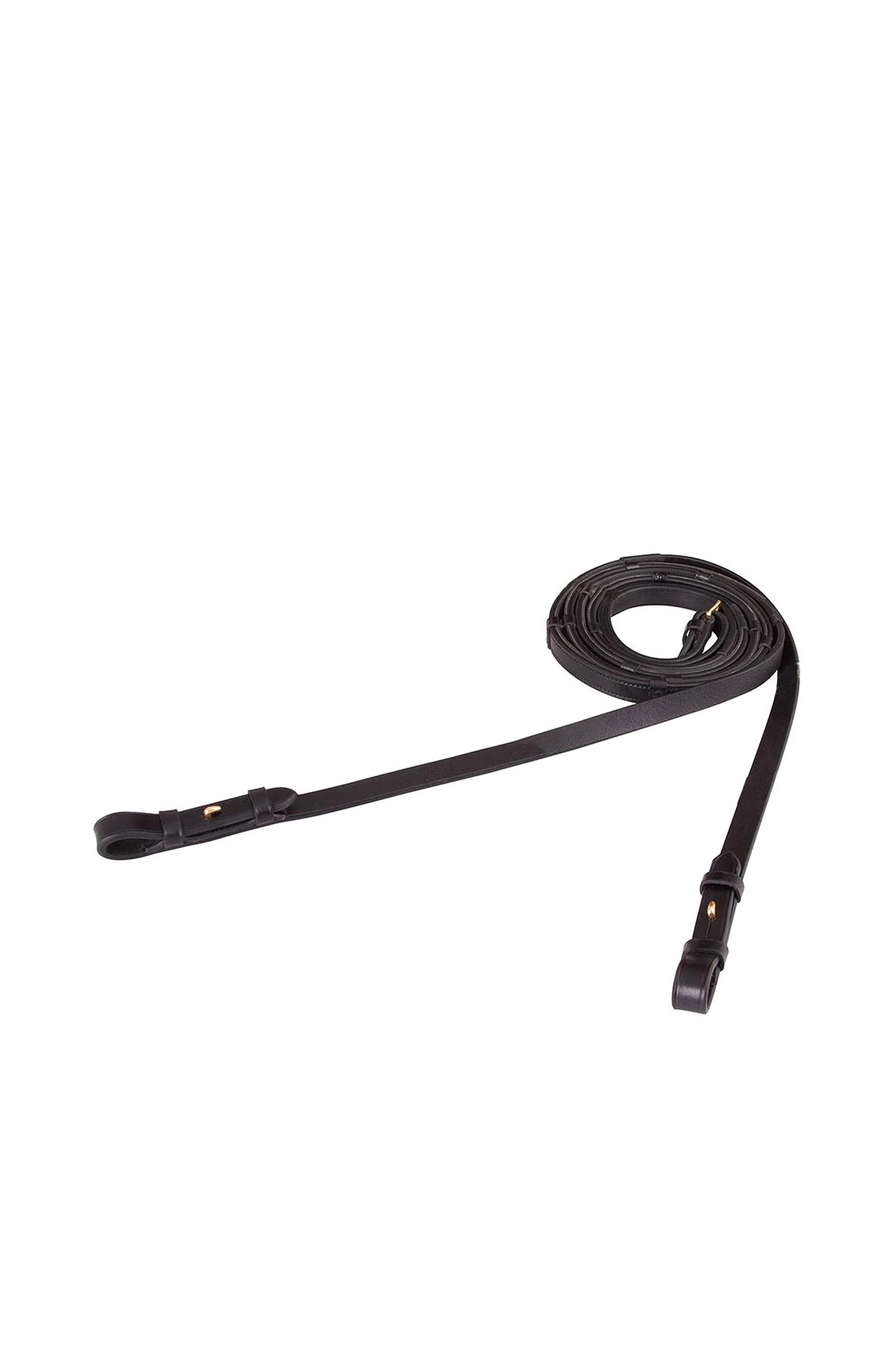 Leather Grip Reins, 16 mm Black/Gold F