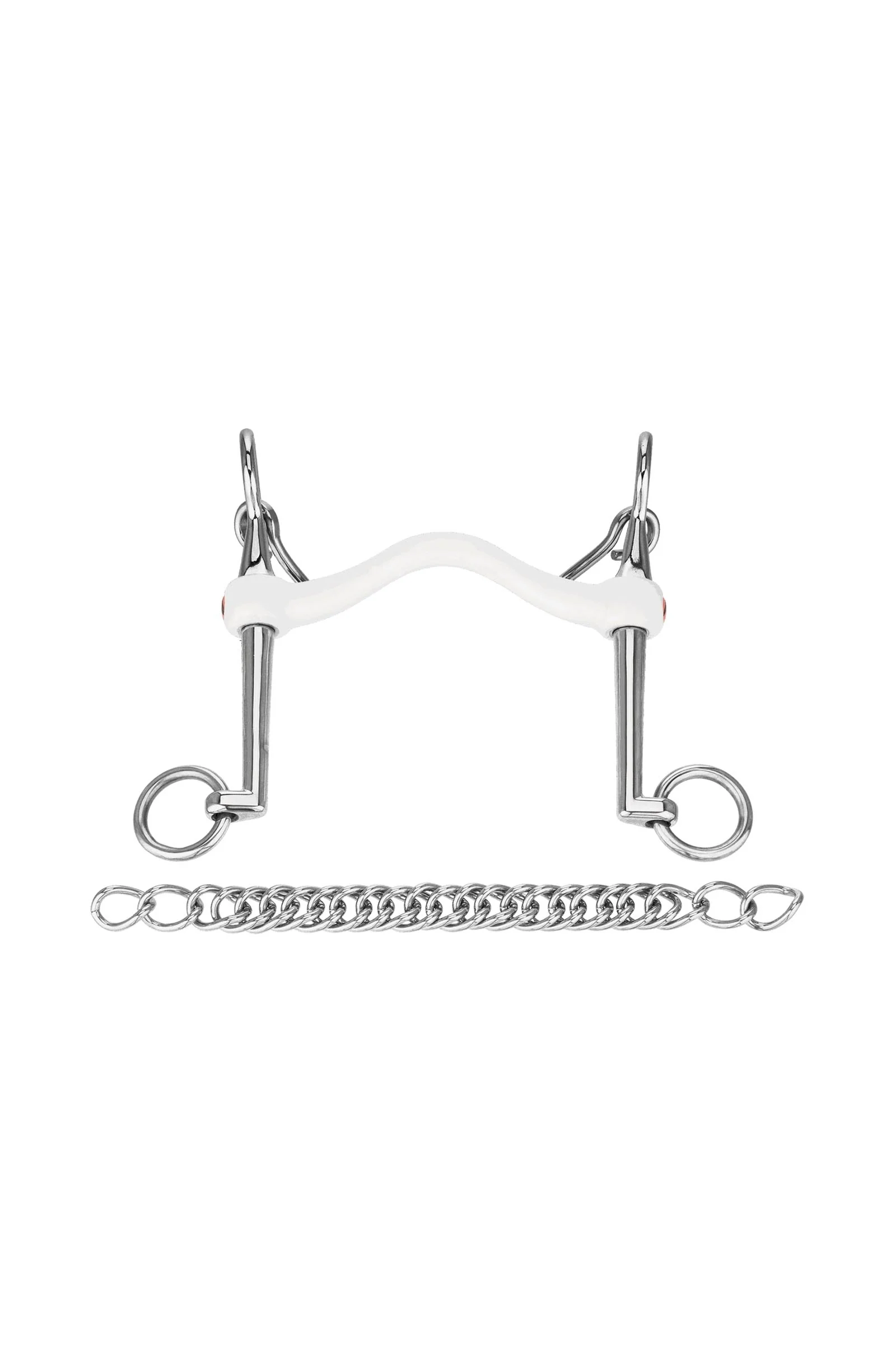 Nathe CM Weymouth Bit W.Port, 15mm, Long Shanks, Thermoplastic Metall 135 mm
