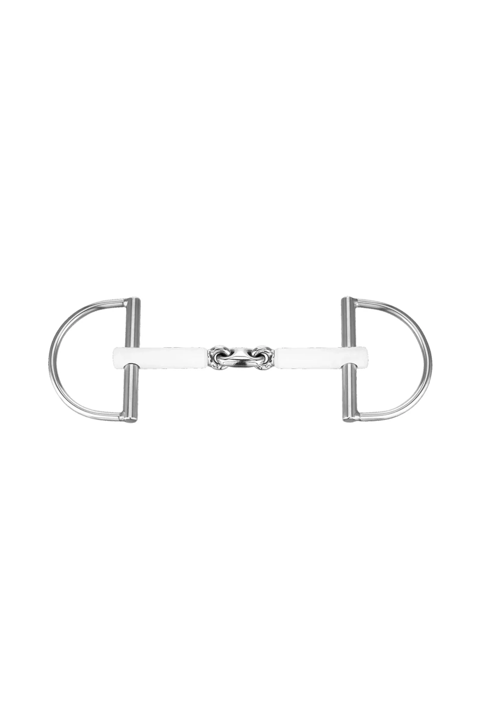 Nathe D-Ring Snaffle Bit, Double Jt. 15mm, Thermoplastic Metall 120 mm