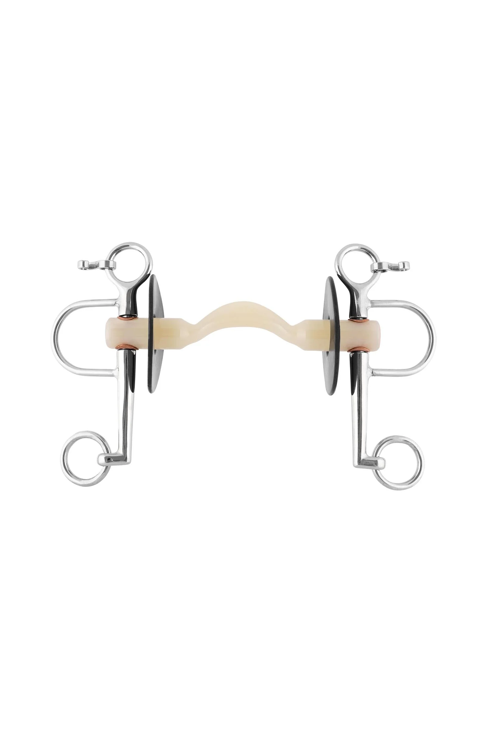 Nathe Pelham 20mm w/ Soft Mullen Mouth, Port & Long Shanks, Thermoplastic Metall 135 mm