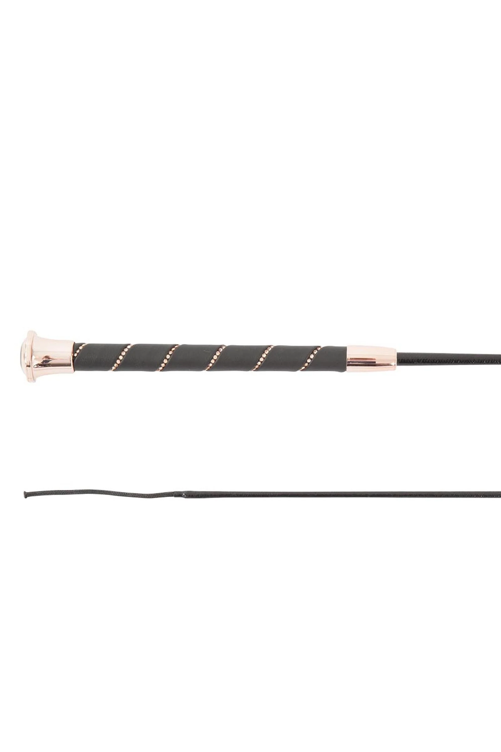 Orion Dressage Whip With Glittery Handle Black/Rose gold 100 cm