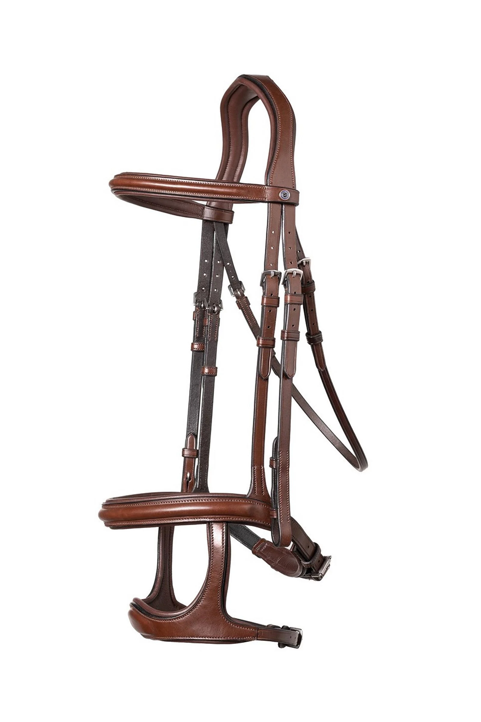 Paris Double Noseband Bridle Brown/Silver F