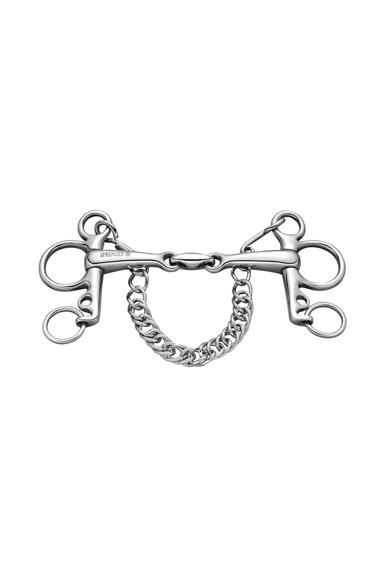 Pelham Bit, Double Jt. 16mm, Stainless St. No Color 135 mm