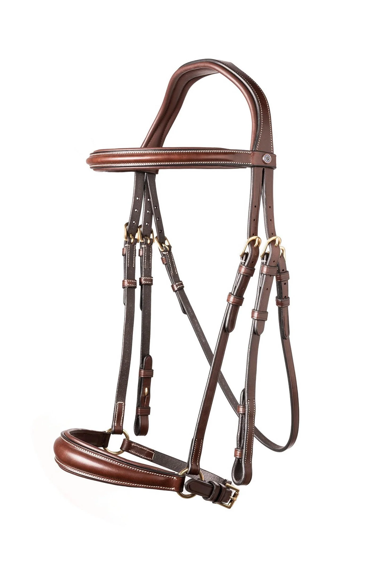 Rome Drop Noseband Bridle Brown/Gold F