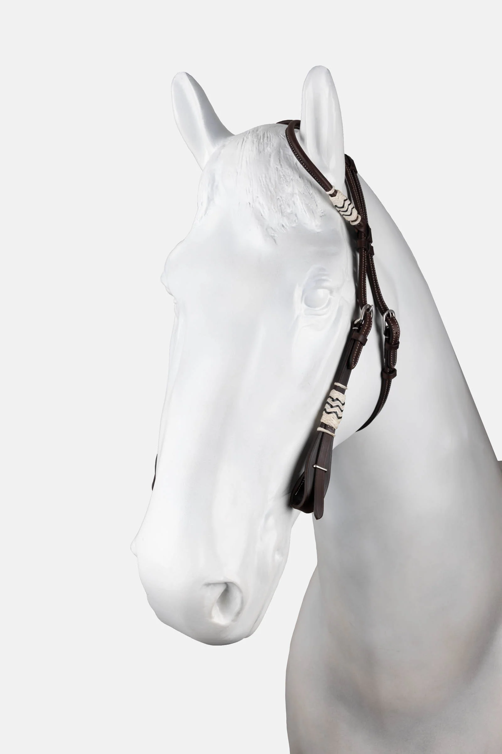Single Ear Rawhide Bridle Brown C