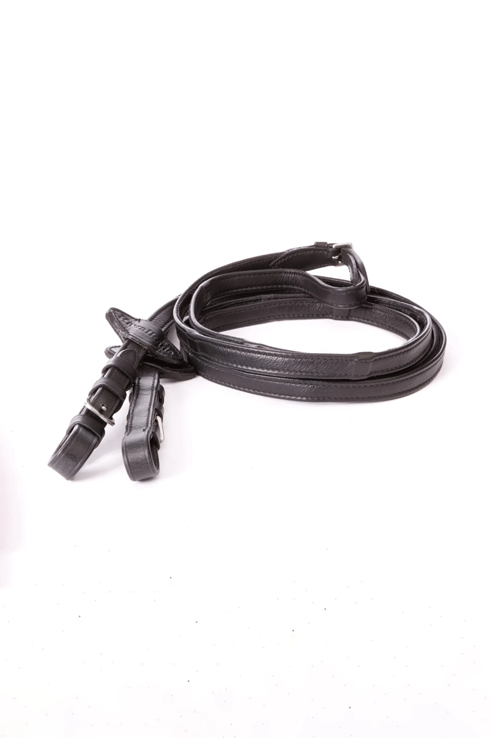 Soft leather reins With 5 Stops, 20 mm Black F