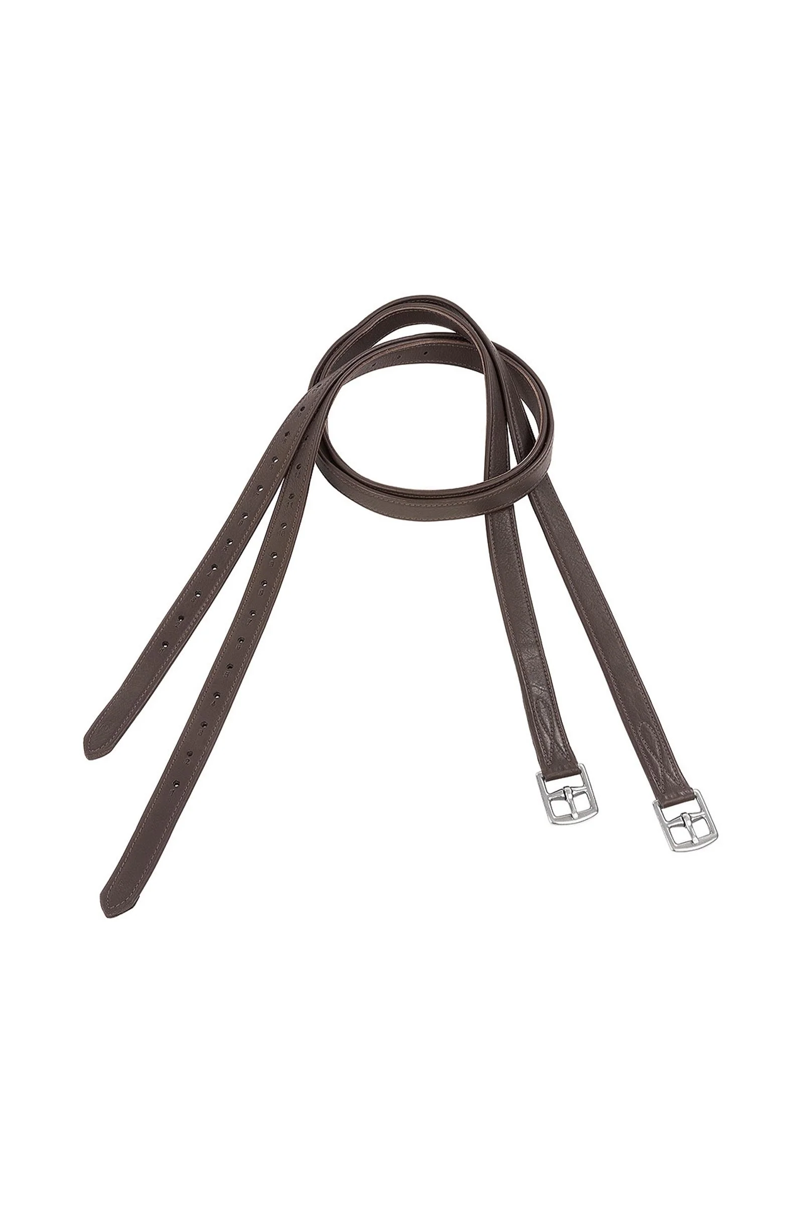 Soft Stirrup Leathers With Round Holes Brown 63"