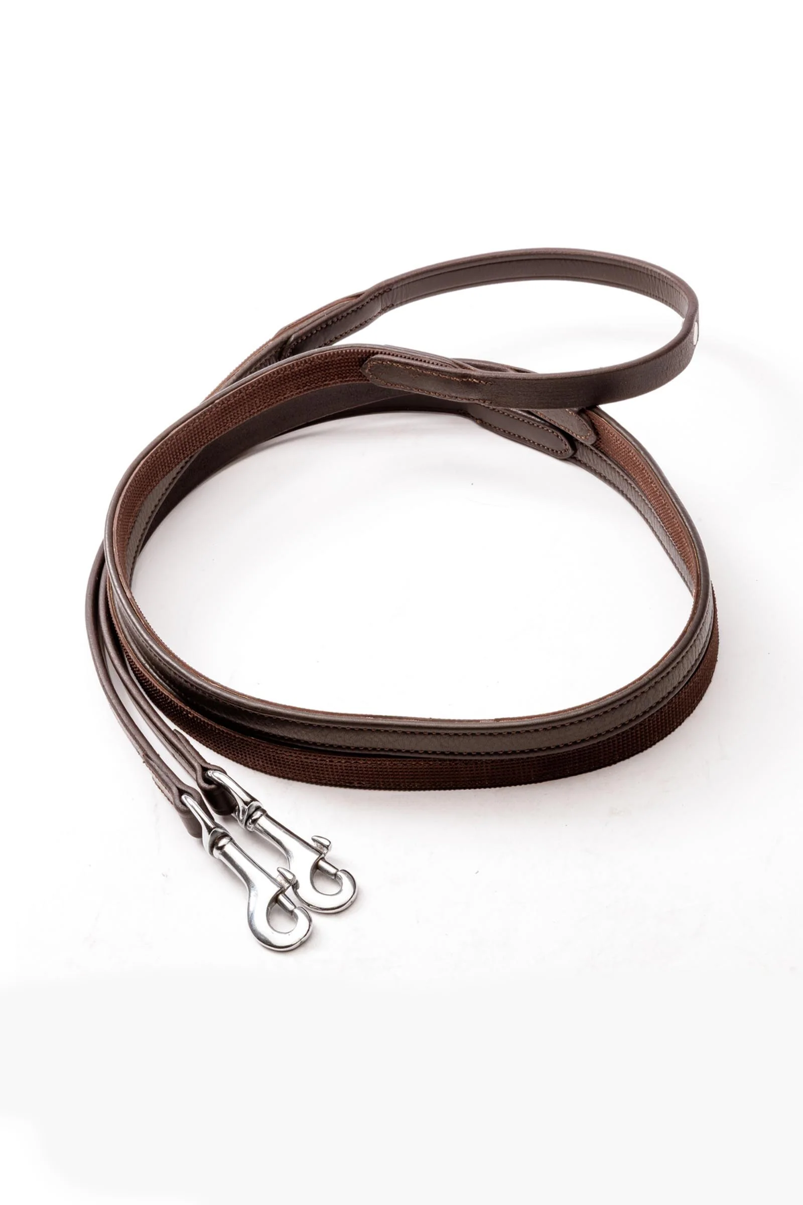 Softgrip Reins Icelandic With Carabiner, 16 mm Brown/Silver PII