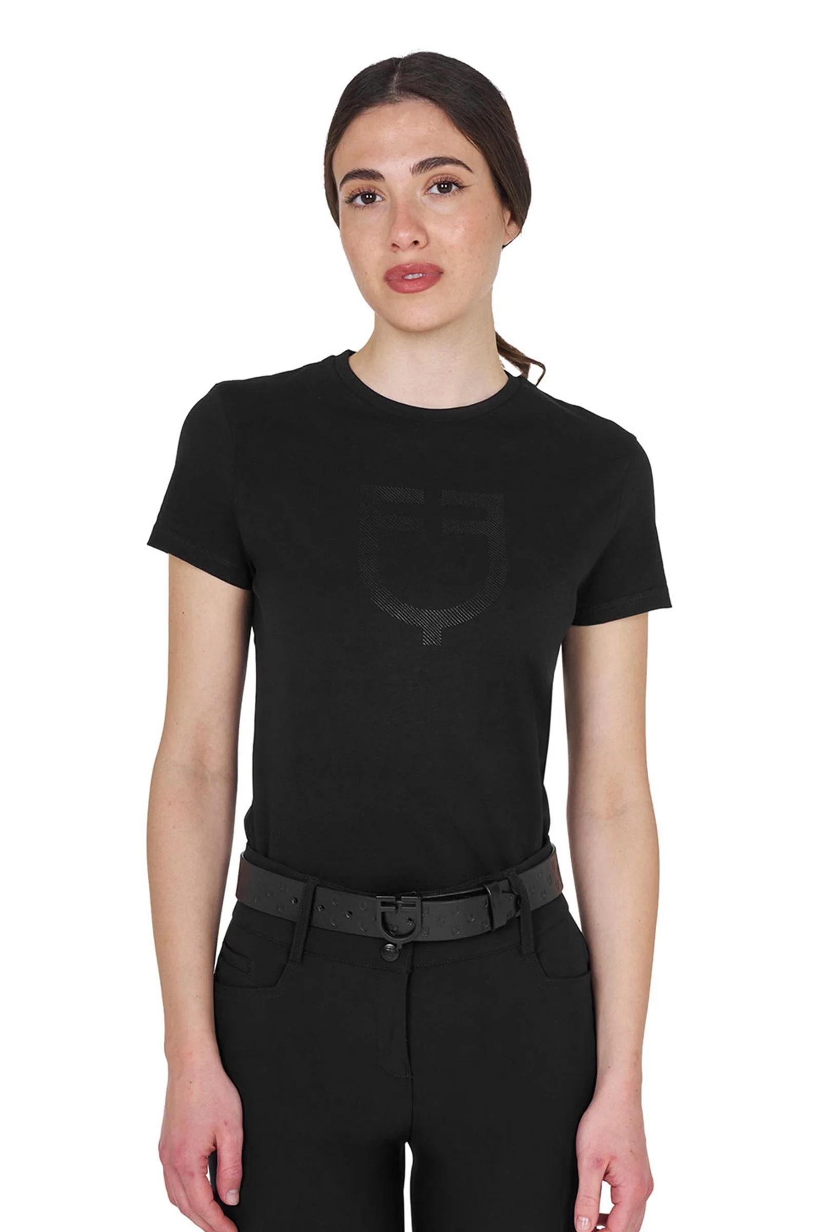 SS2026 Women's Glossy Logo Cotton T-Shirt Black L