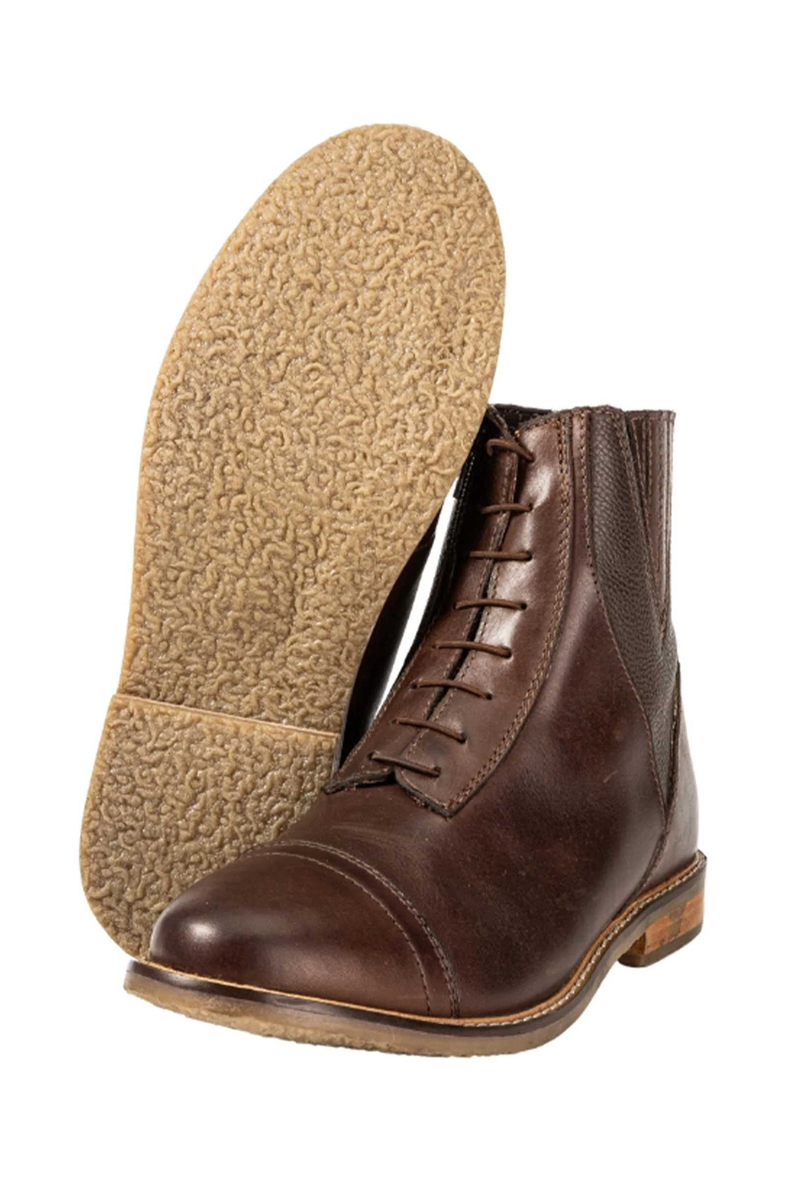 Titus Leather-Mix Jodhpur Riding Shoes Brown/Brown 3