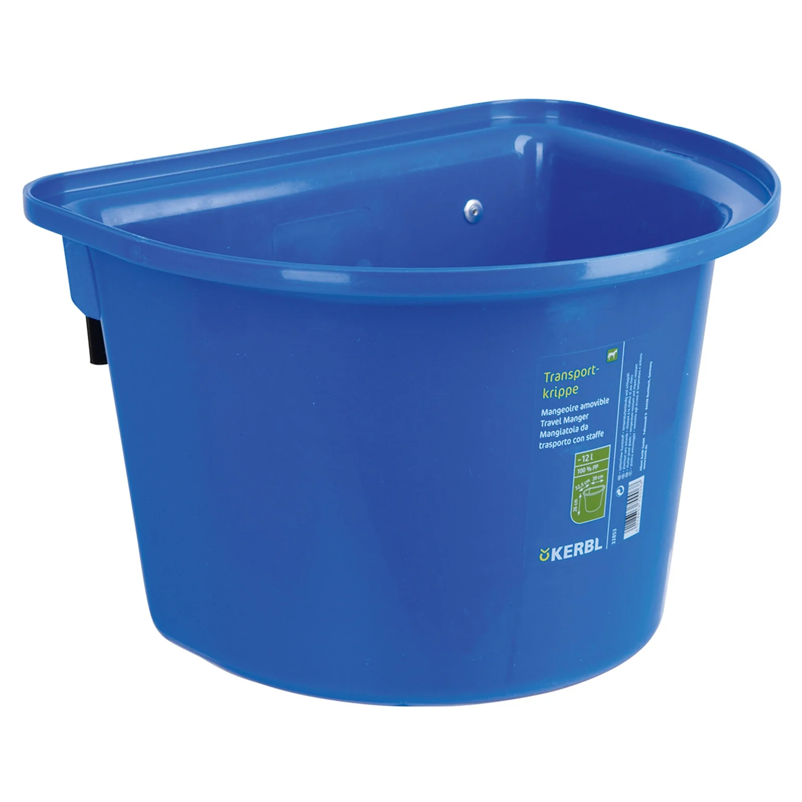 Travel manger 12L, plastic w/ hoock-in bail Blue 12