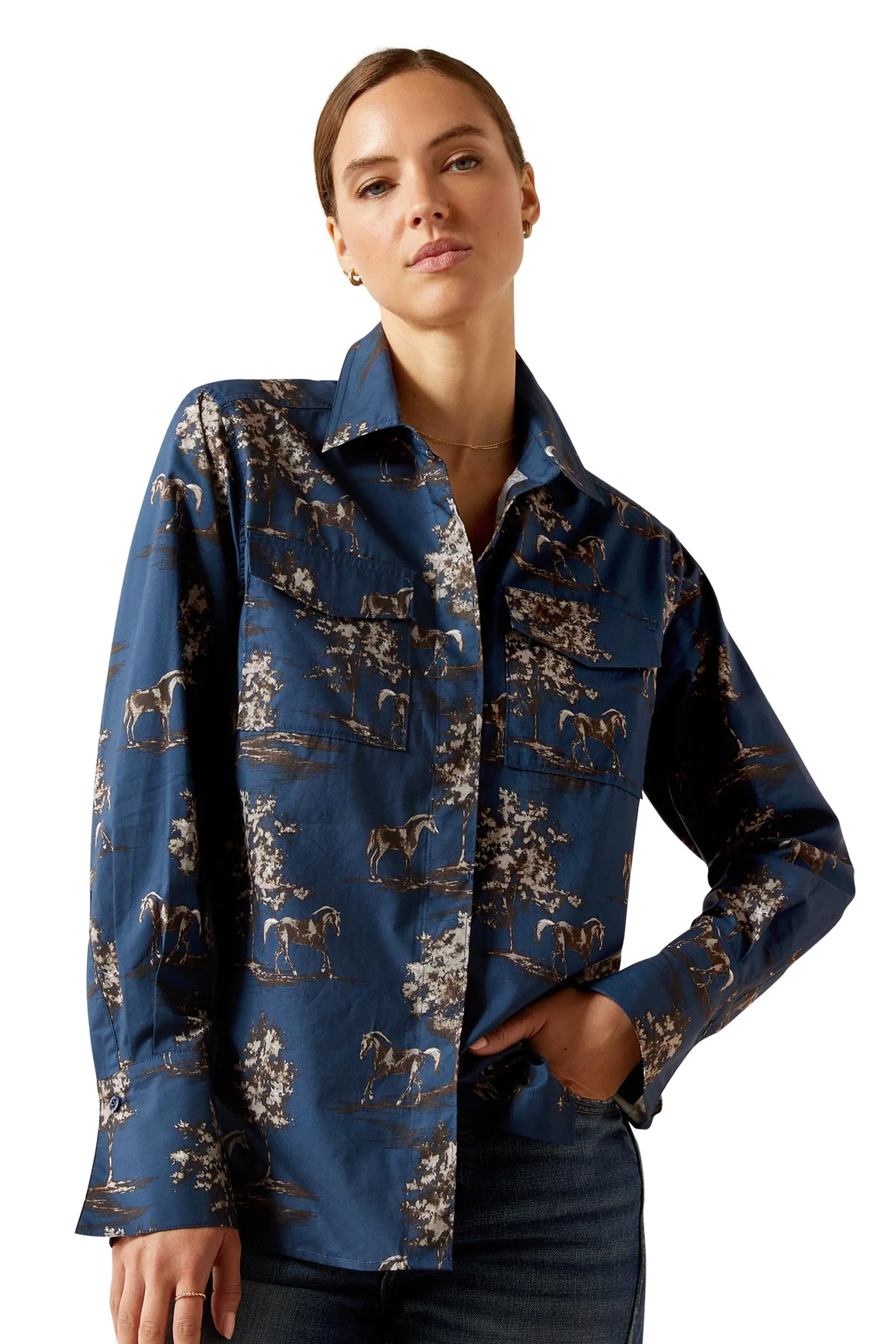 Wolseley Women's Shirt Navy Toile M