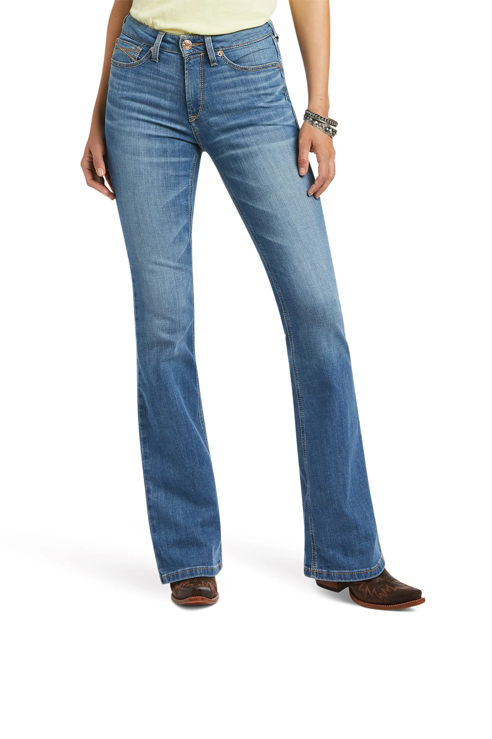 Women's R.E.A.L High Rise Daniela Boot Cut Jeans Tennessee 4 Long