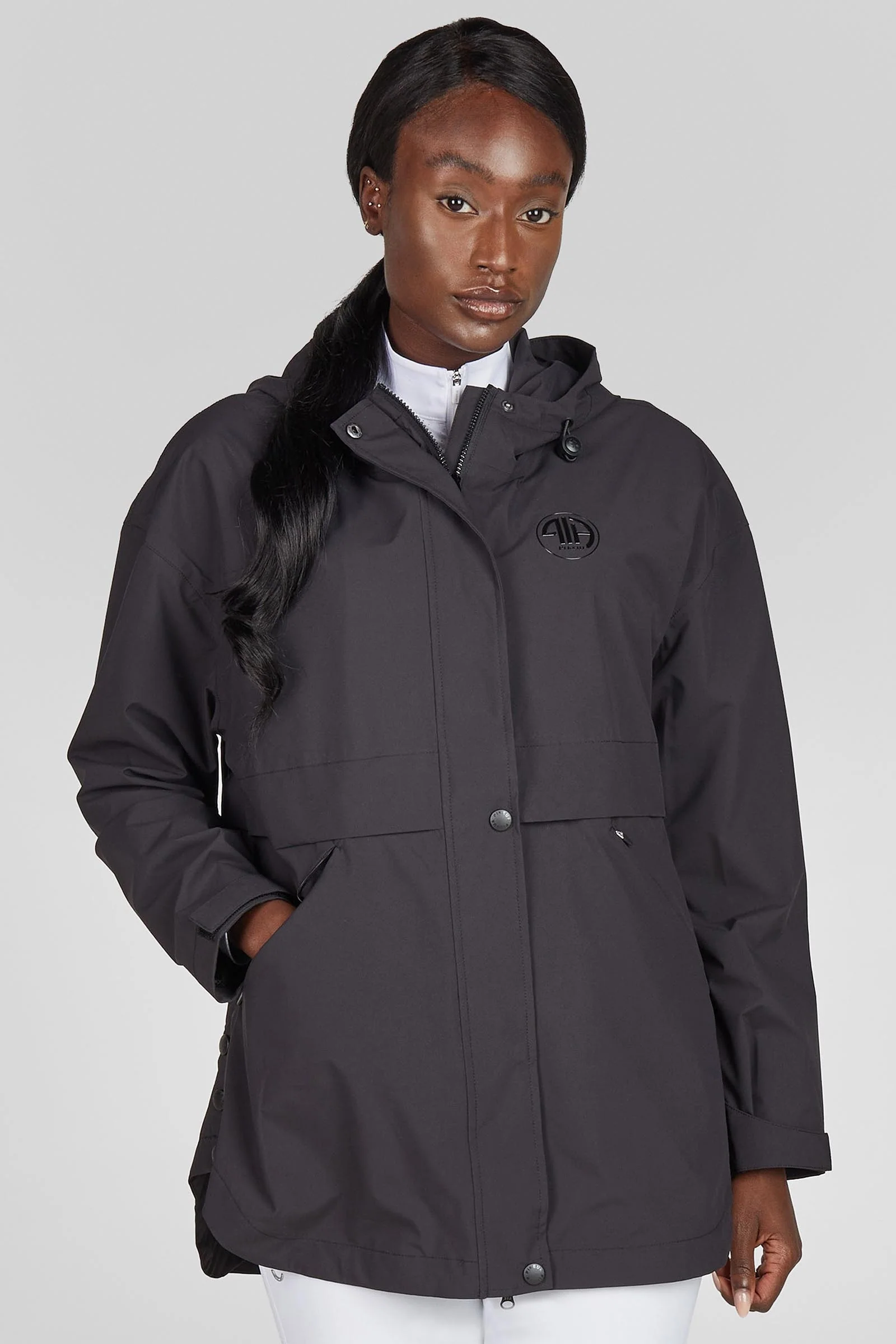 Women´s Rain Zip Poncho Black L/XL