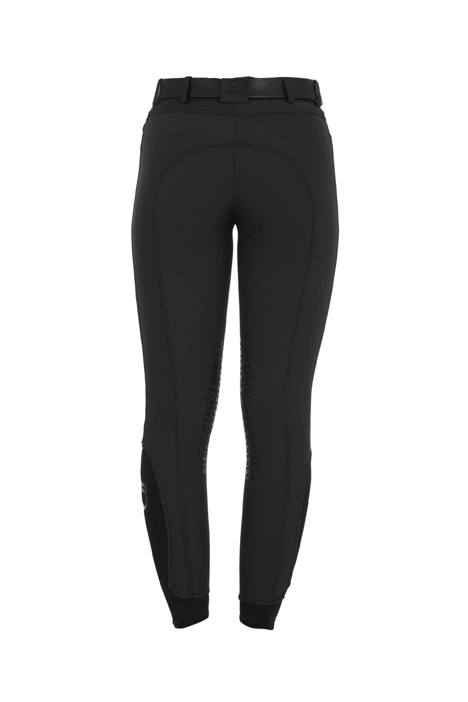 Women's Slim Fit Knee Grip Breeches With Logo Black 18