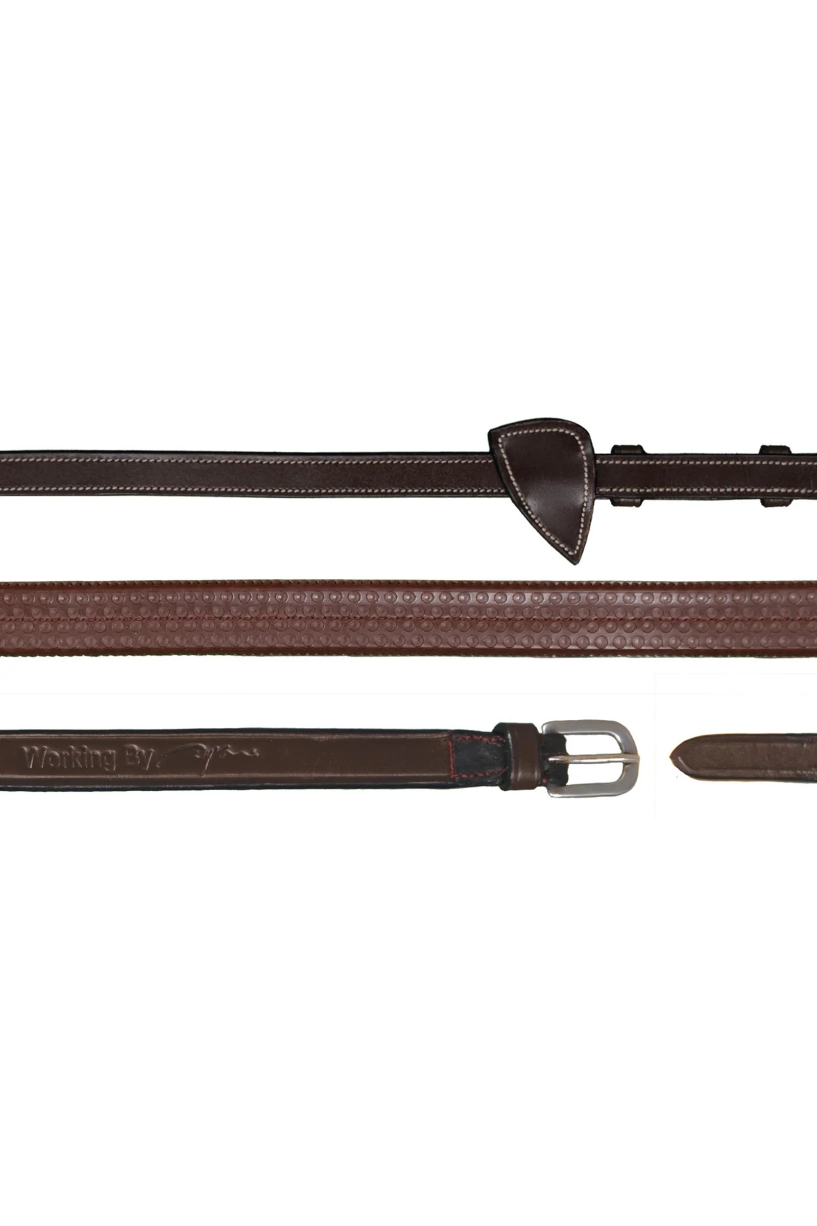 Working 5/8" Rubber Reins Brown F